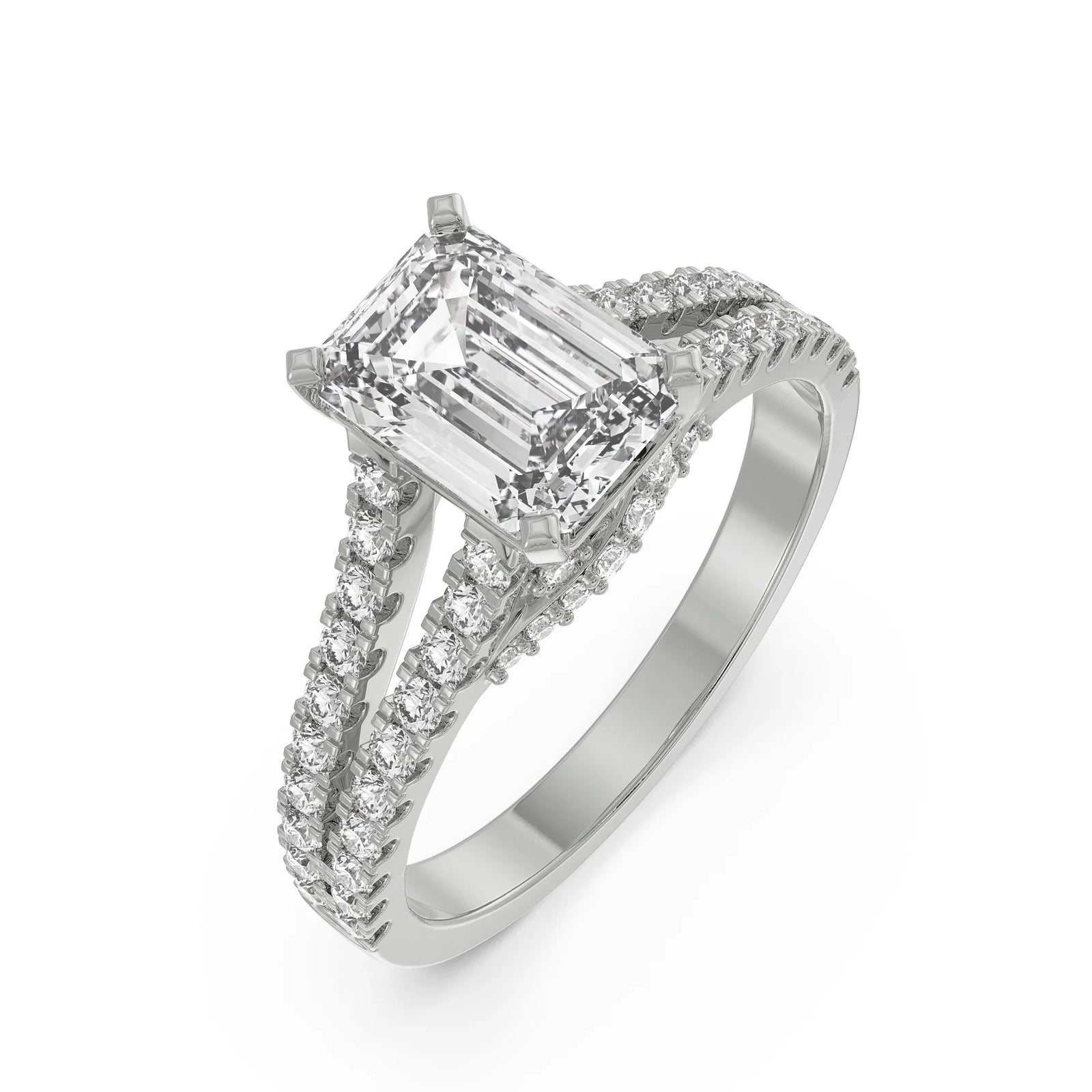Timeless Emerald Lab Diamond Engagement Ring_in-stock