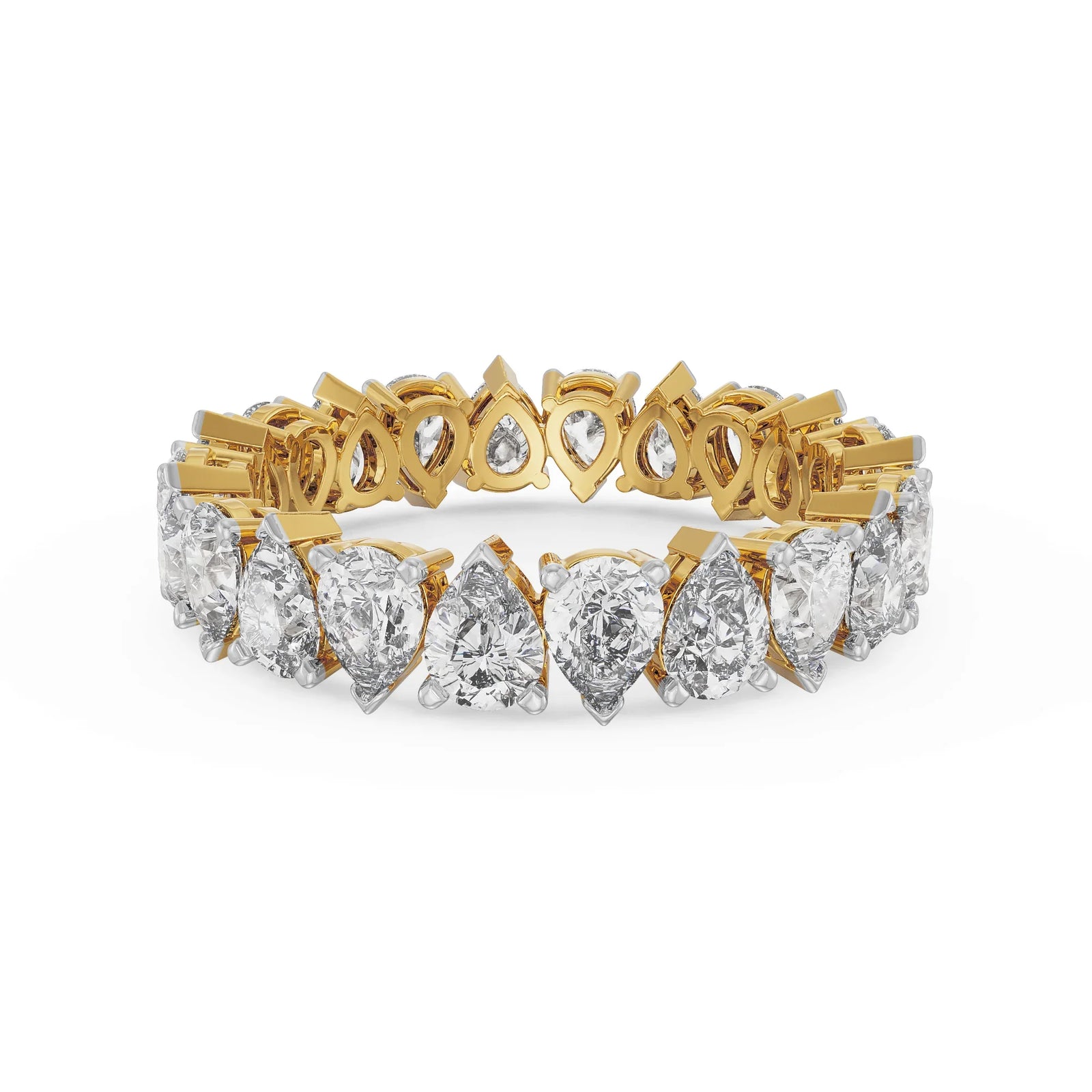 Pear Infinity Band Front View in 9KT
