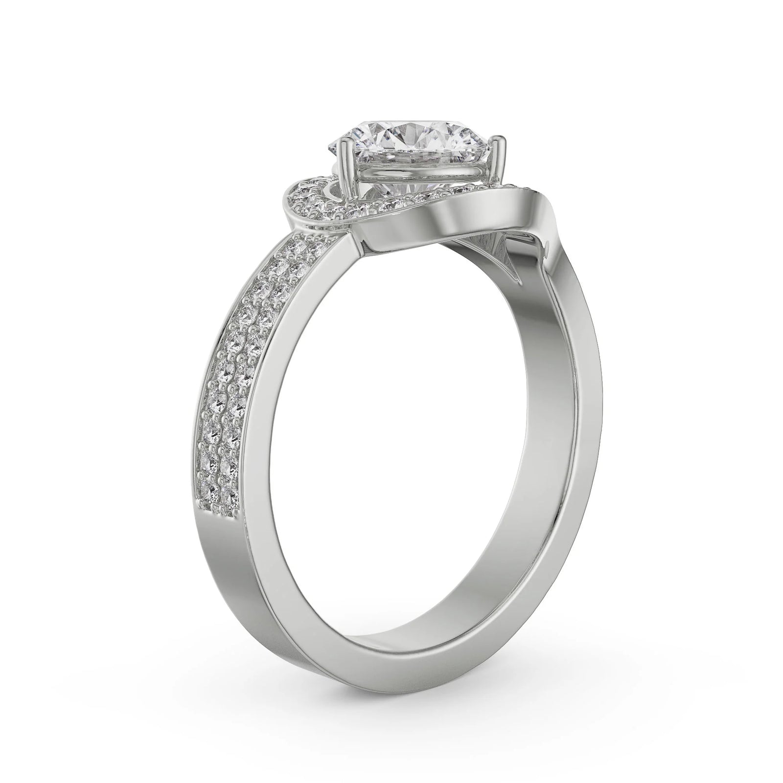 Lorez Pave Diamond Ring Side View