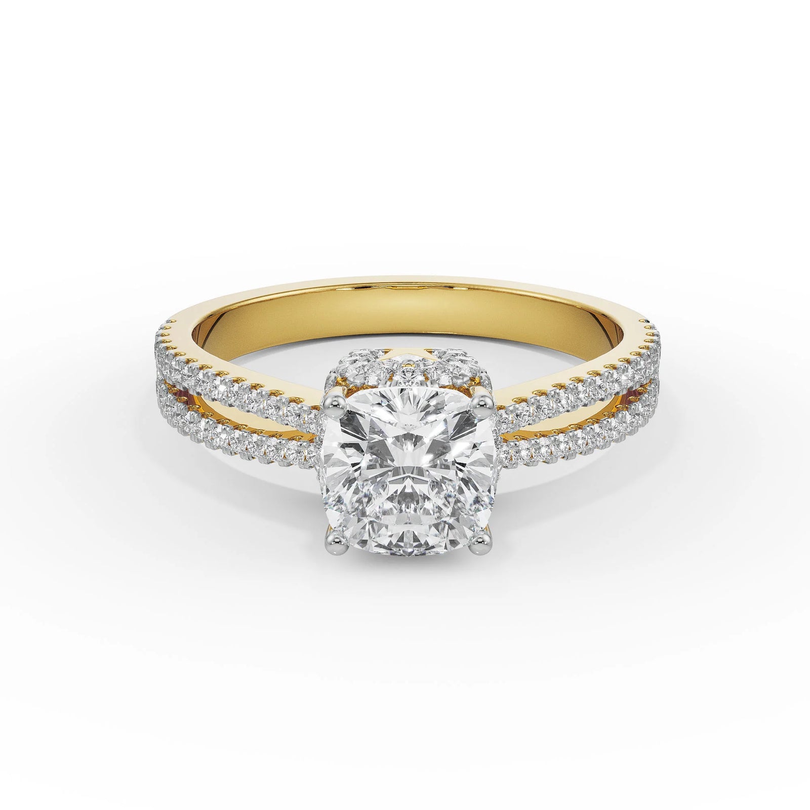 Cushion Cut Engagement Ring Front View
