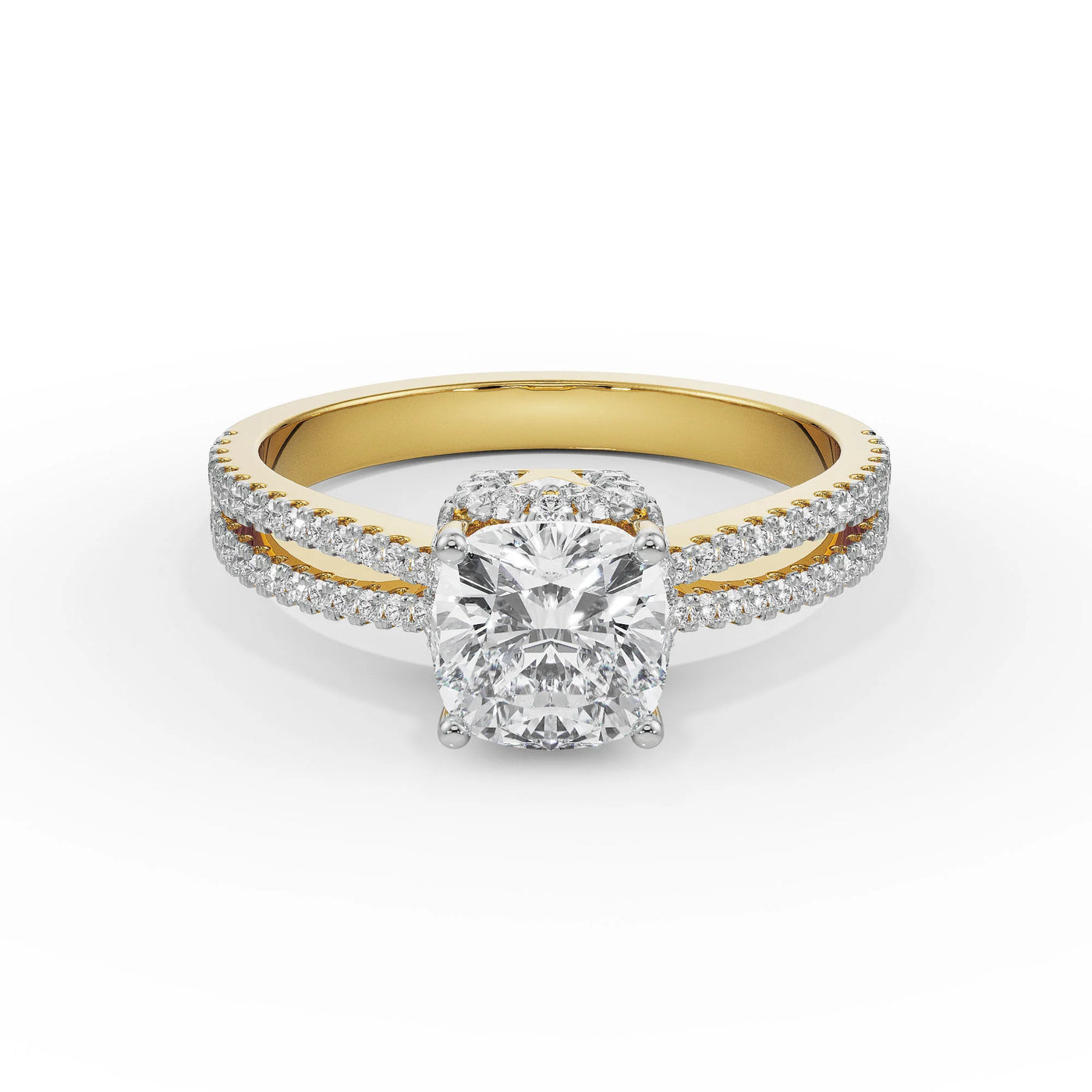 Cushion Cut Lab Diamond Engagement Ring