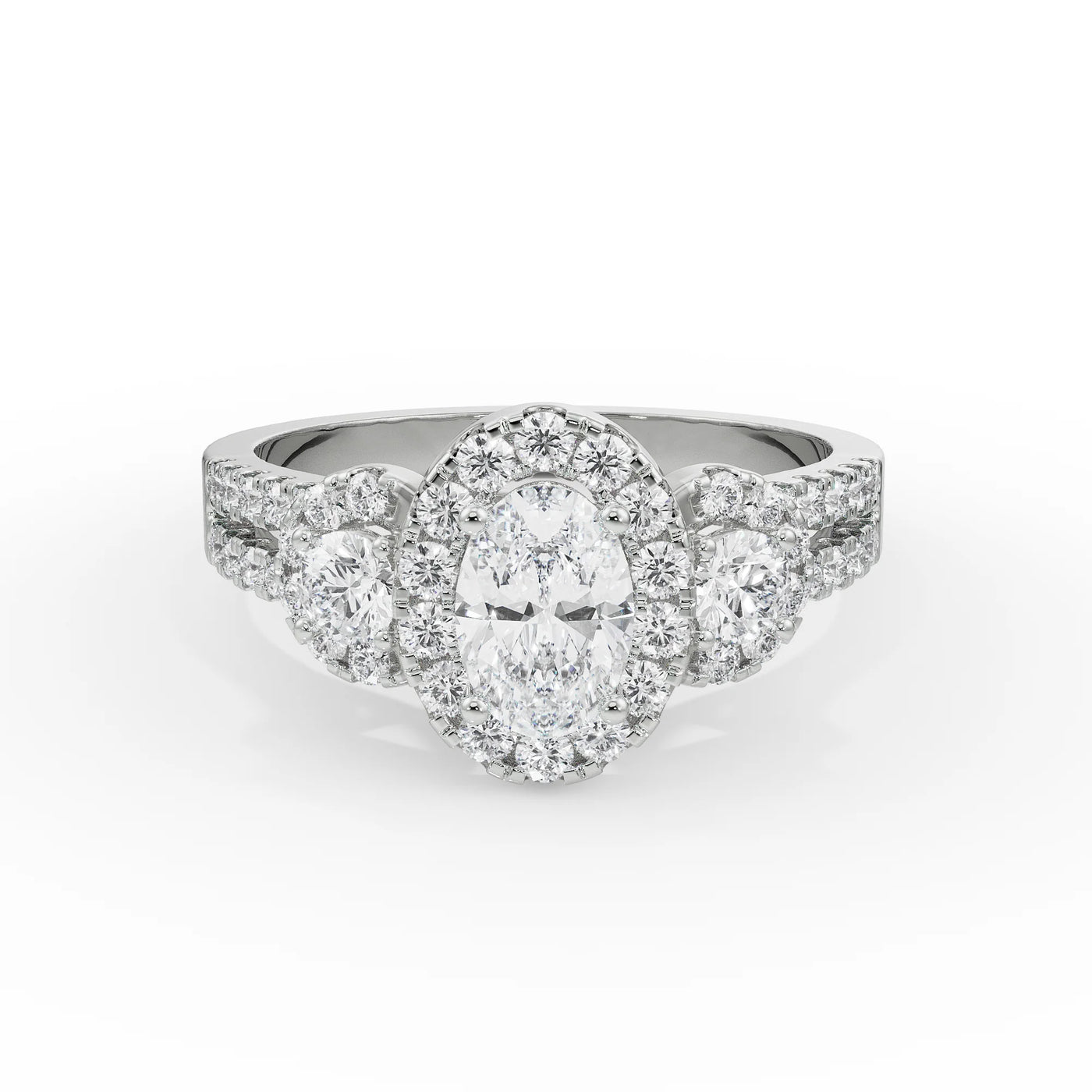 Luminous Halo Lab Diamond Engagement Ring