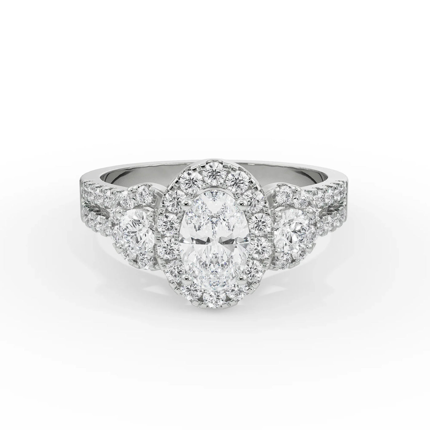 Luminous Halo Lab Diamond Engagement Ring 9KT