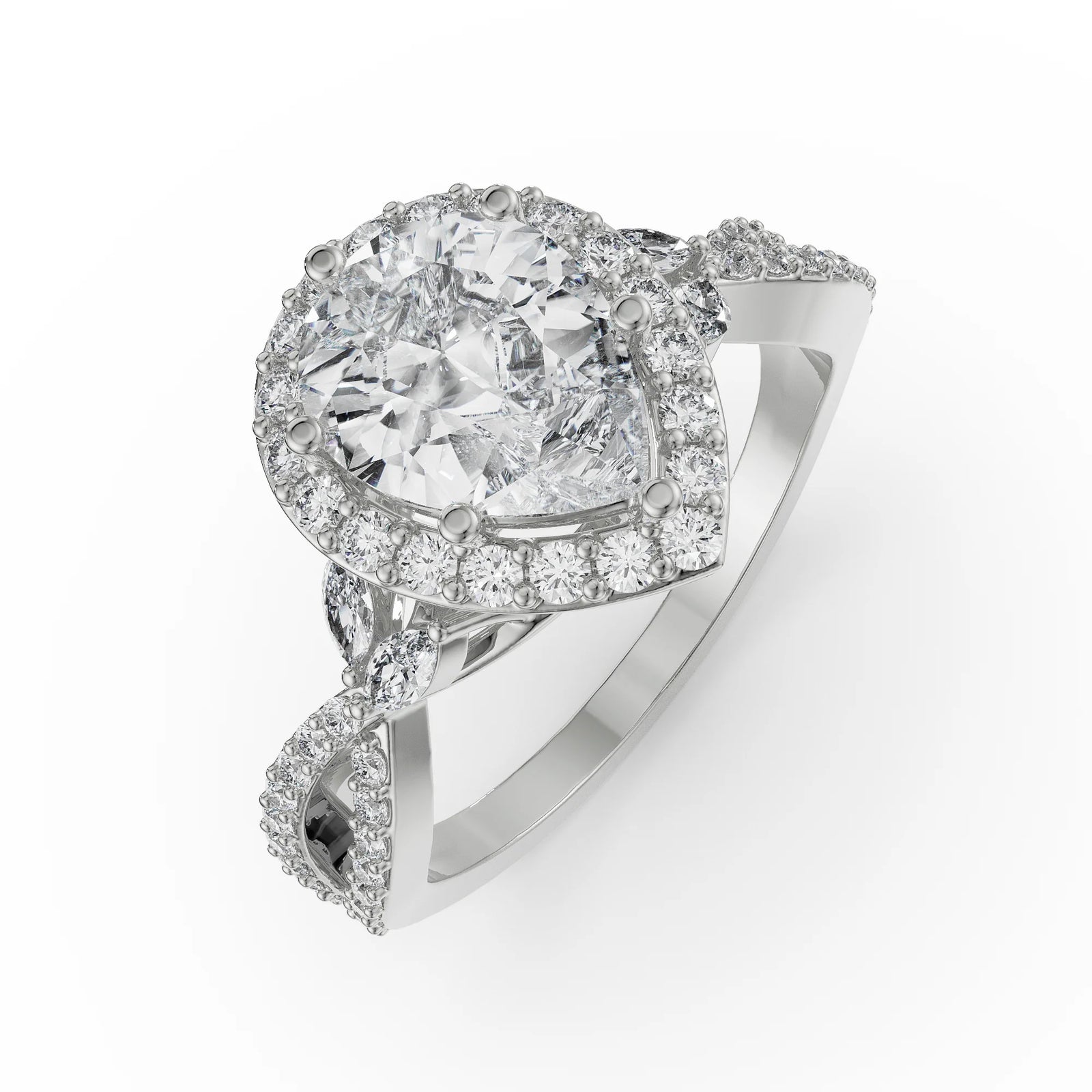 Yasmine Marquise Engagement Ring Top View