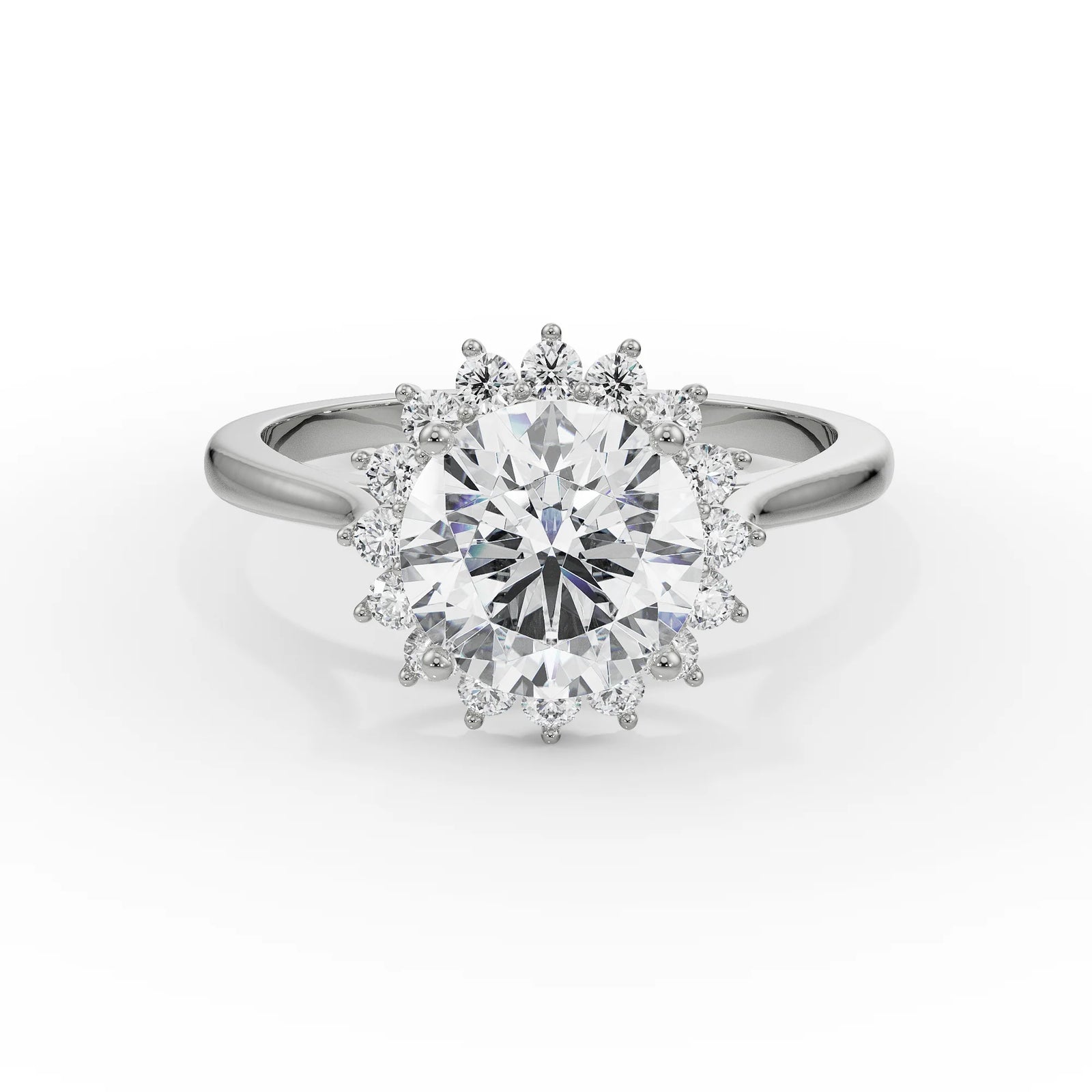 Sunkissed Halo Diamond Ring Front View