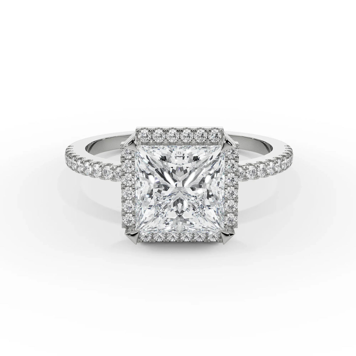 Quadret Halo Lab Grown Diamond Ring 9KT