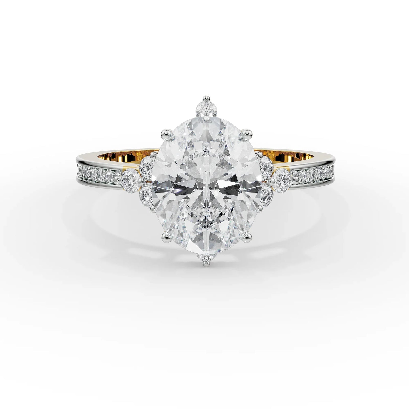 Vintage Vez Diamond Ring Front View in 9KT