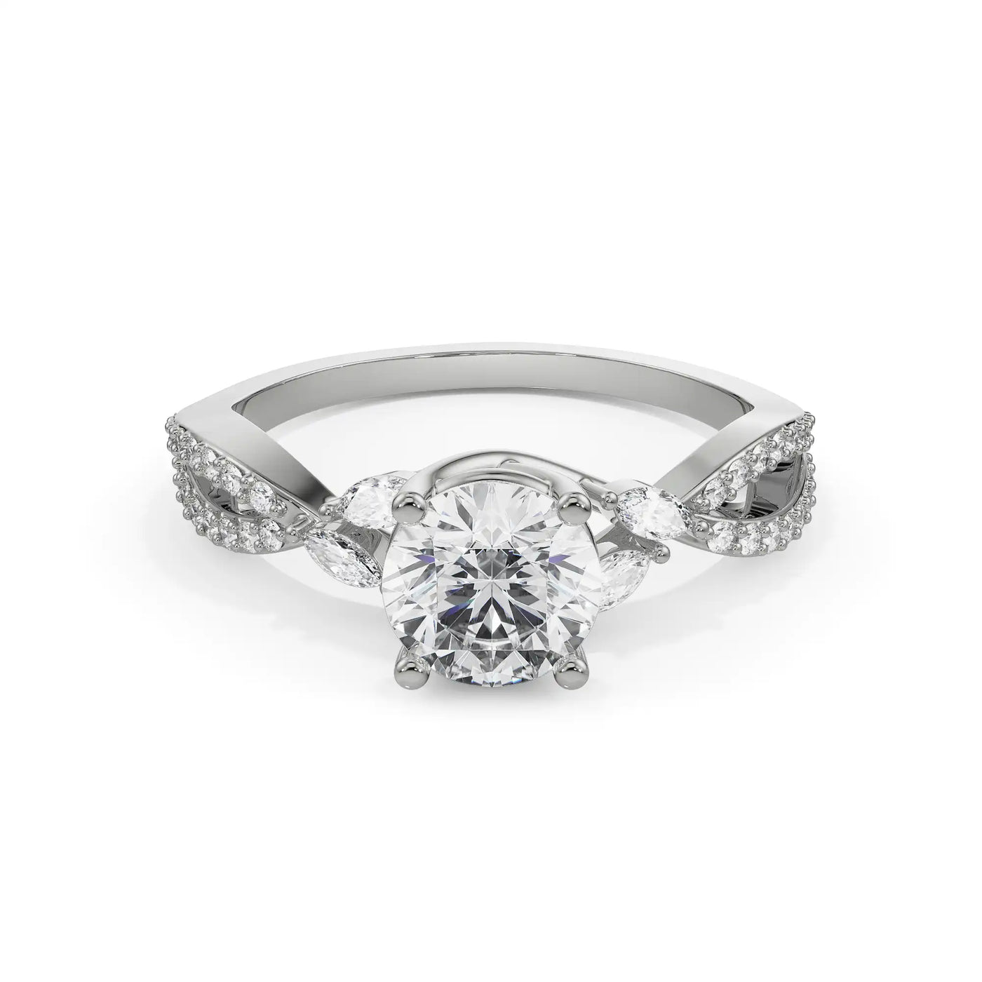 Twisted Shank Lab Grown Diamond Engagement Ring 9KT