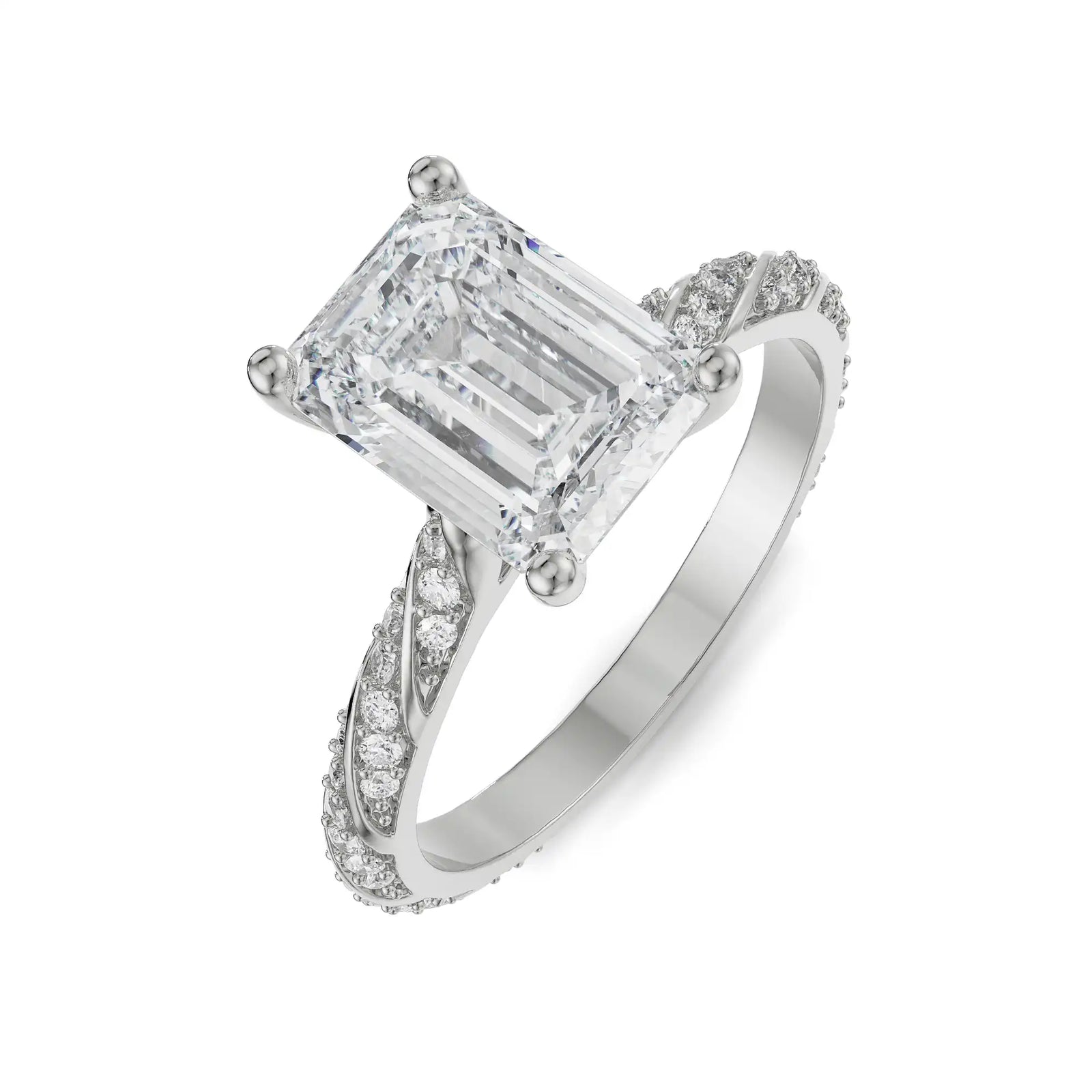 Radiant Emerald Engagement Ring Top view