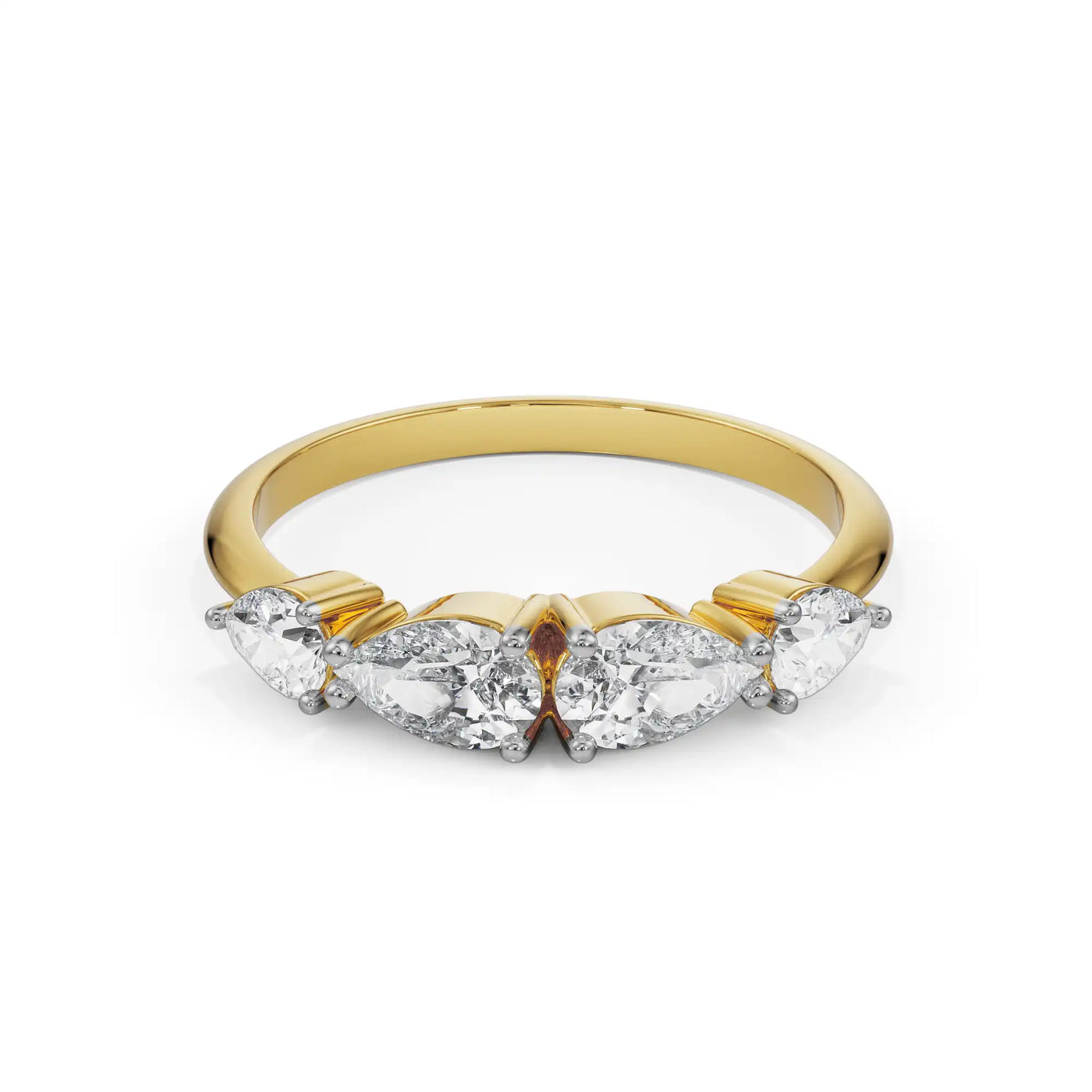 Four Pear Lab Grown Diamond Ring