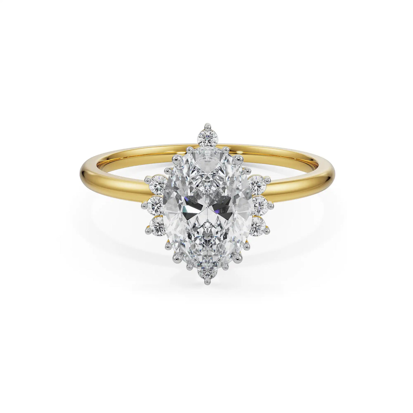Vintage Halo Oval Lab Grown Diamond Ring