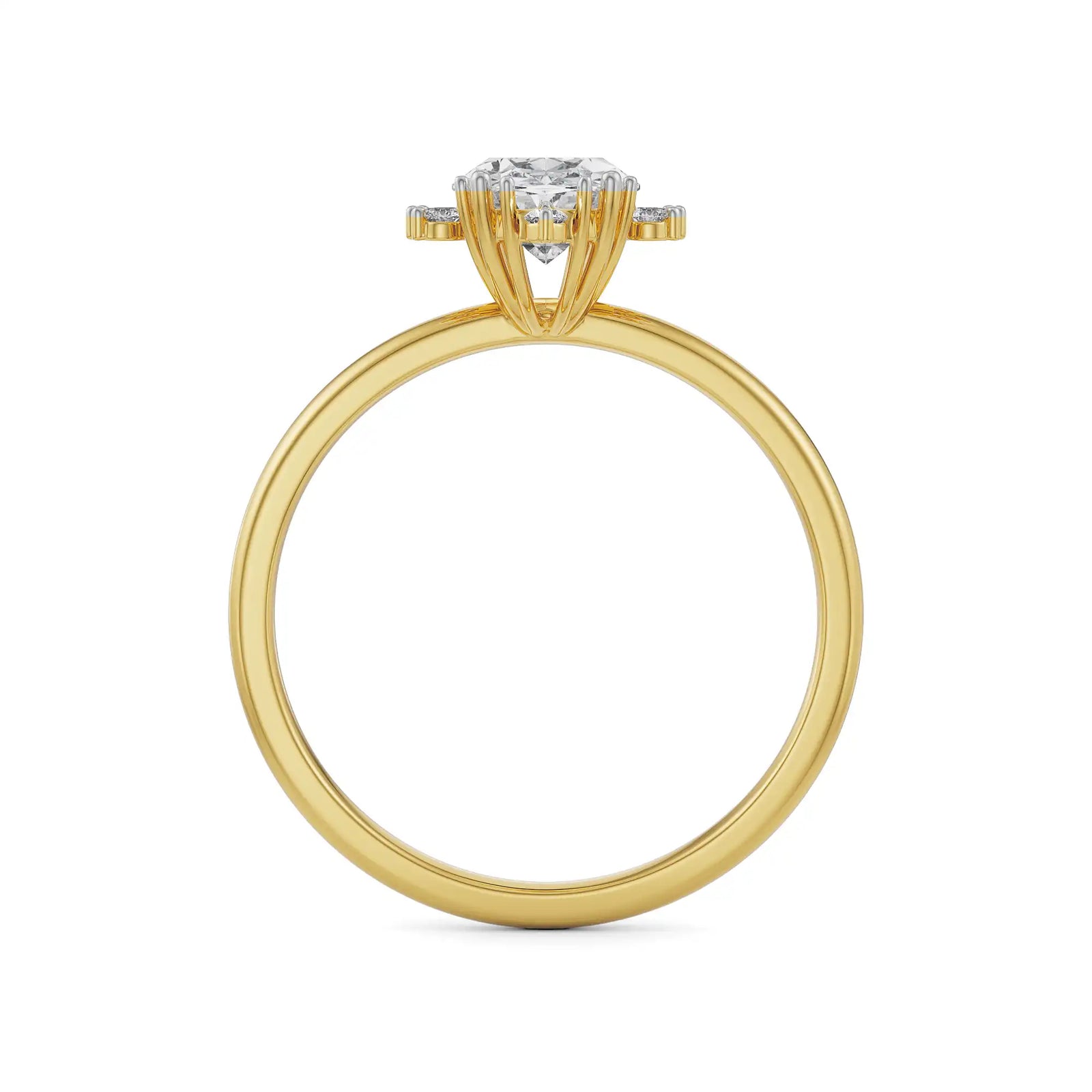 Vintage Halo Oval Diamond Ring Back View