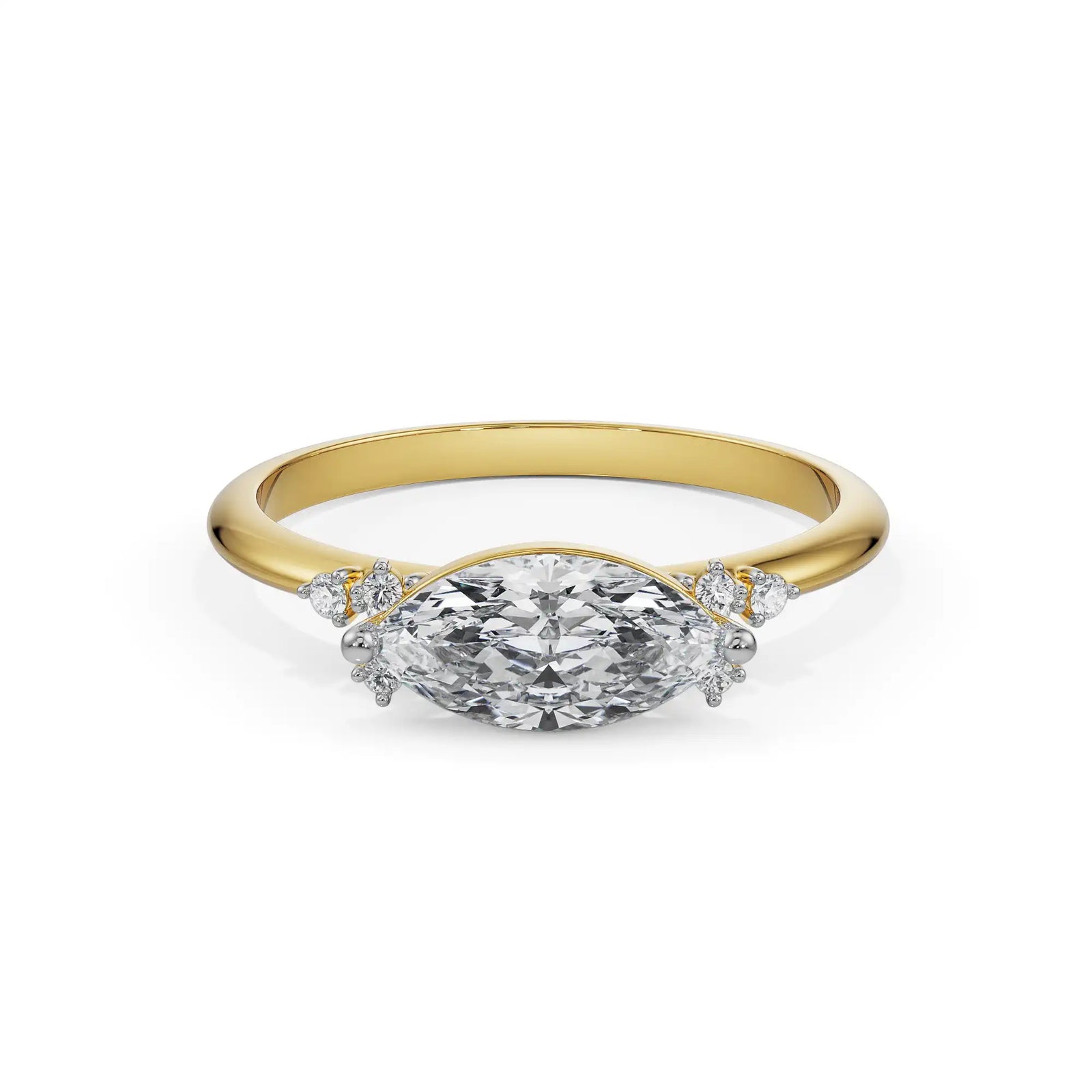 East West Diamond Ring Front View