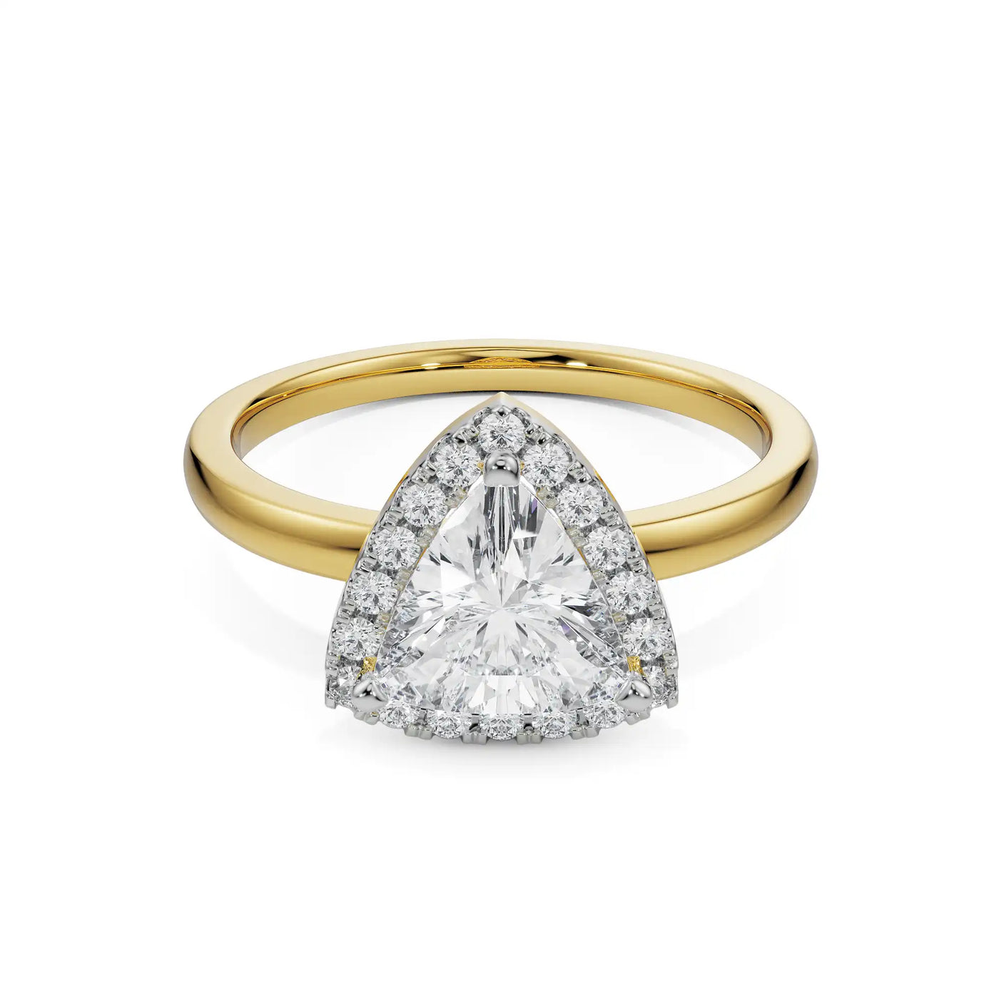 Trio Halo Lab Diamond Engagement Ring