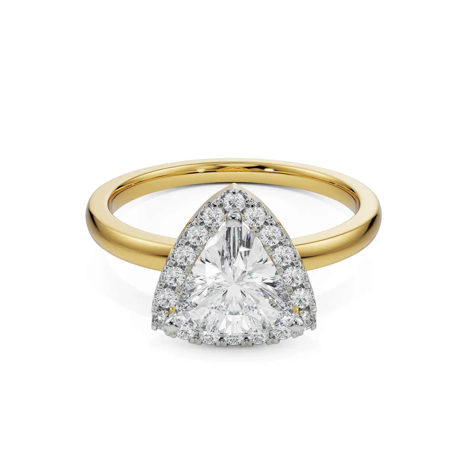 Trio Halo Engagement Ring Front View