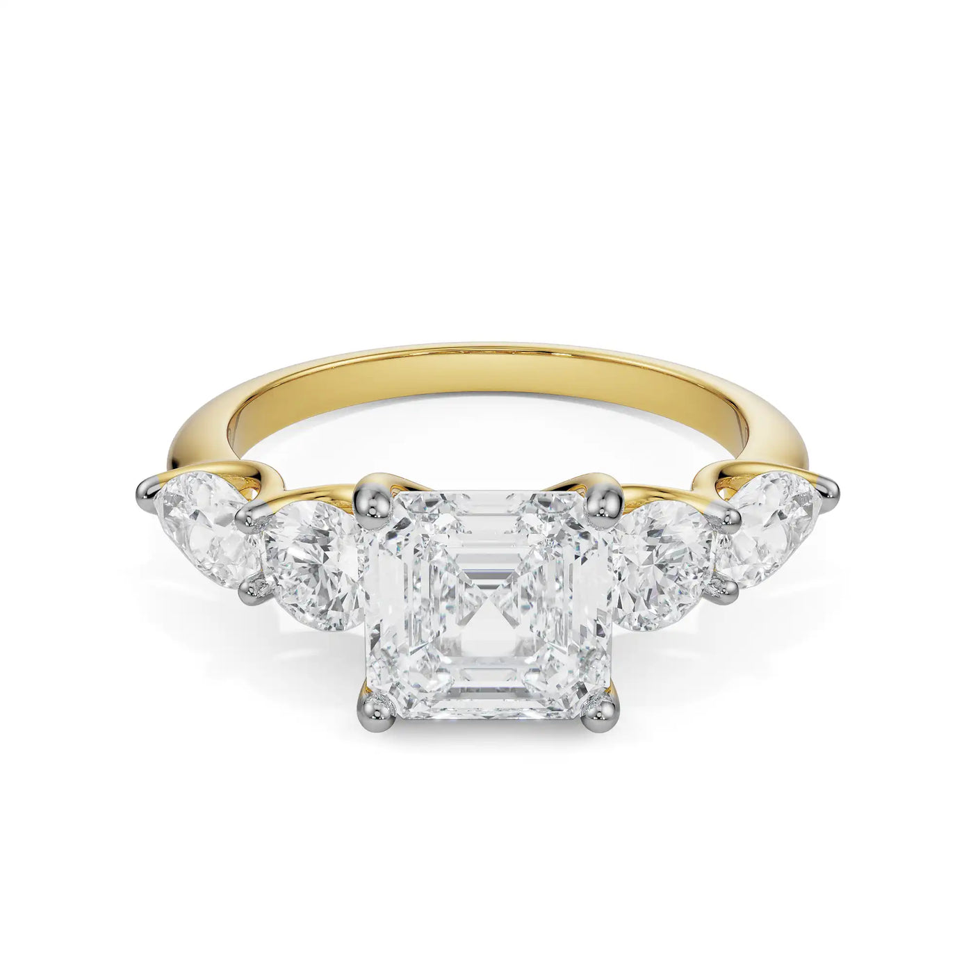 Multi Lab Grown Diamond Asscher Ring 9KT