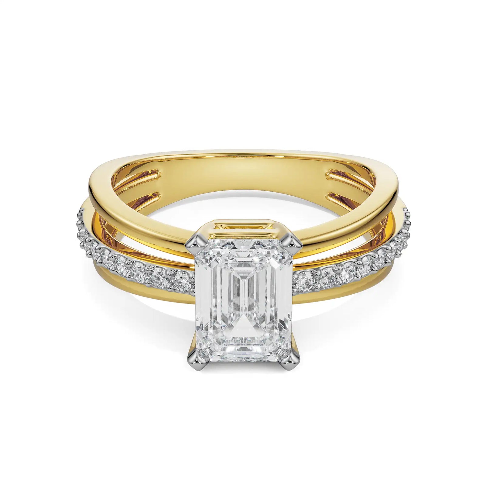 Sophia Trio Band Diamond Ring Front view