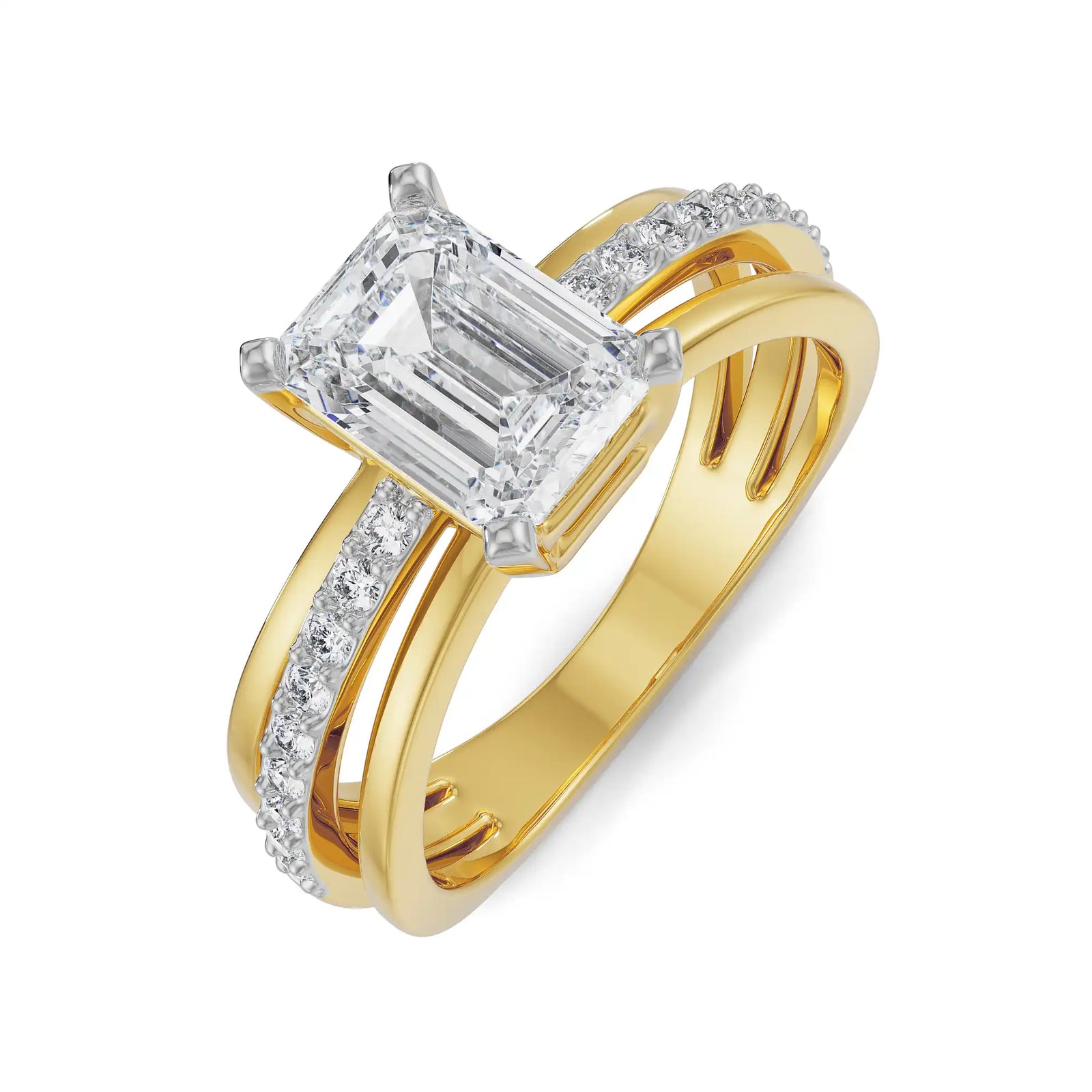 Sophia Trio Band Diamond Ring Top View