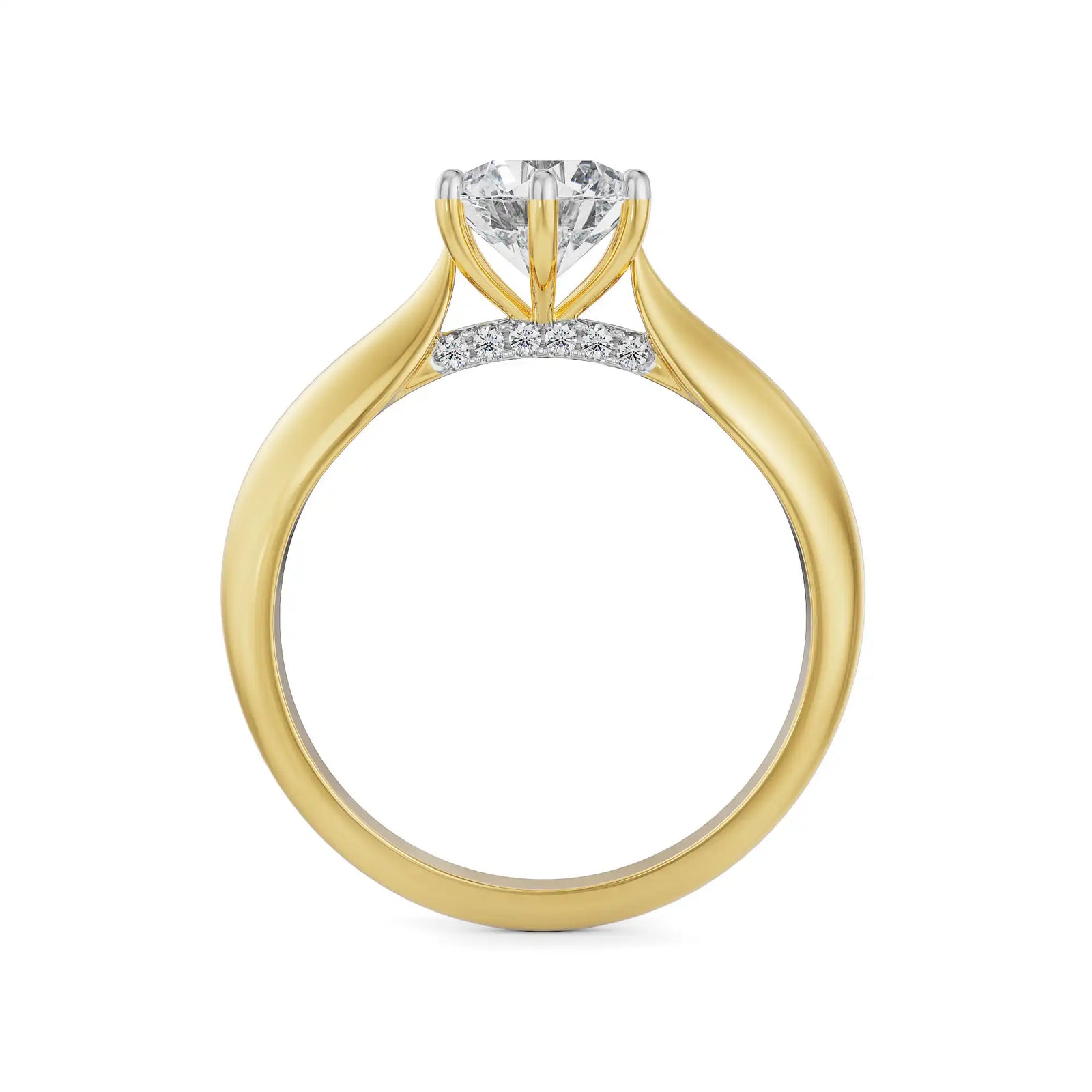 Luna Round Solitaire Ring Back View