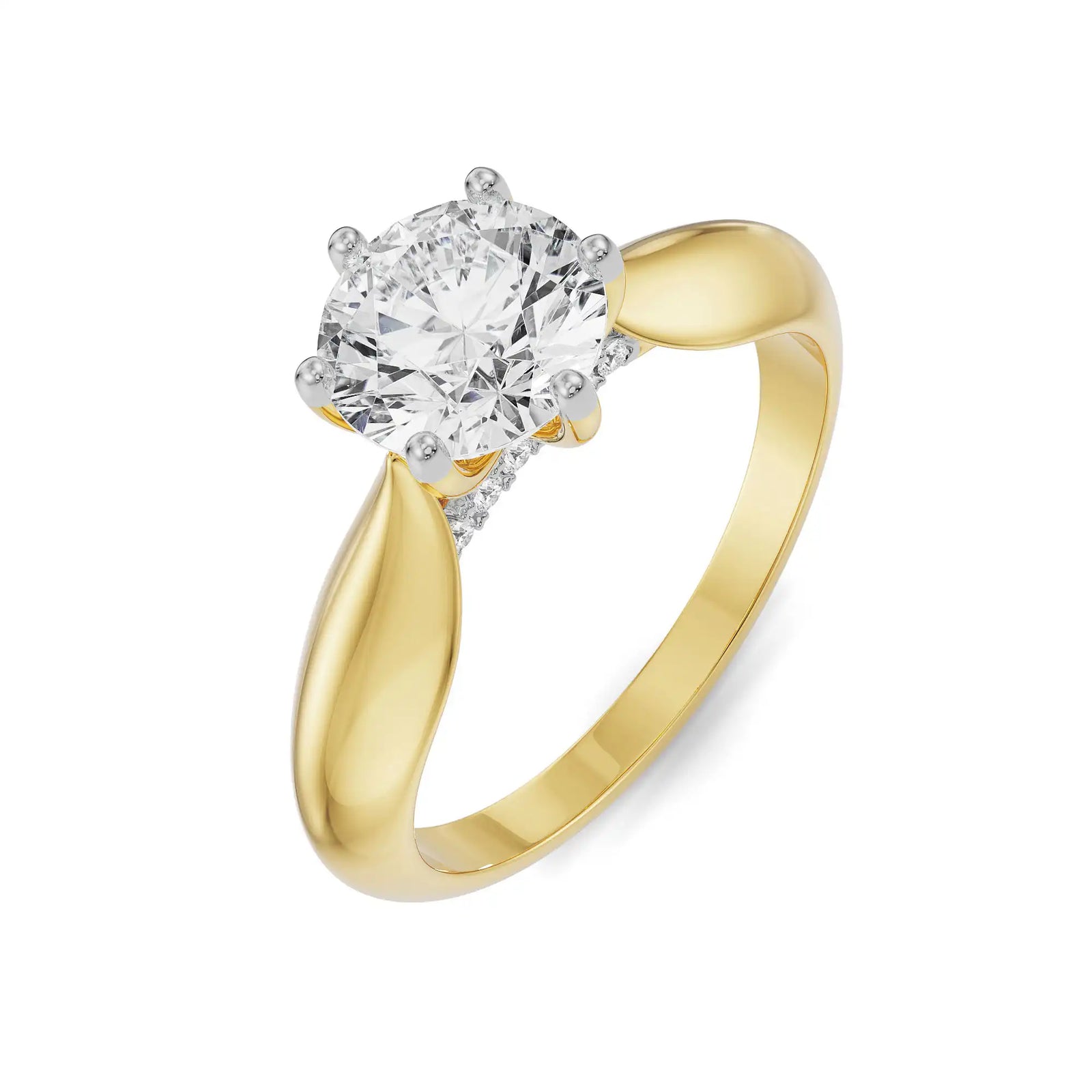 Luna Round Solitaire Ring Side View