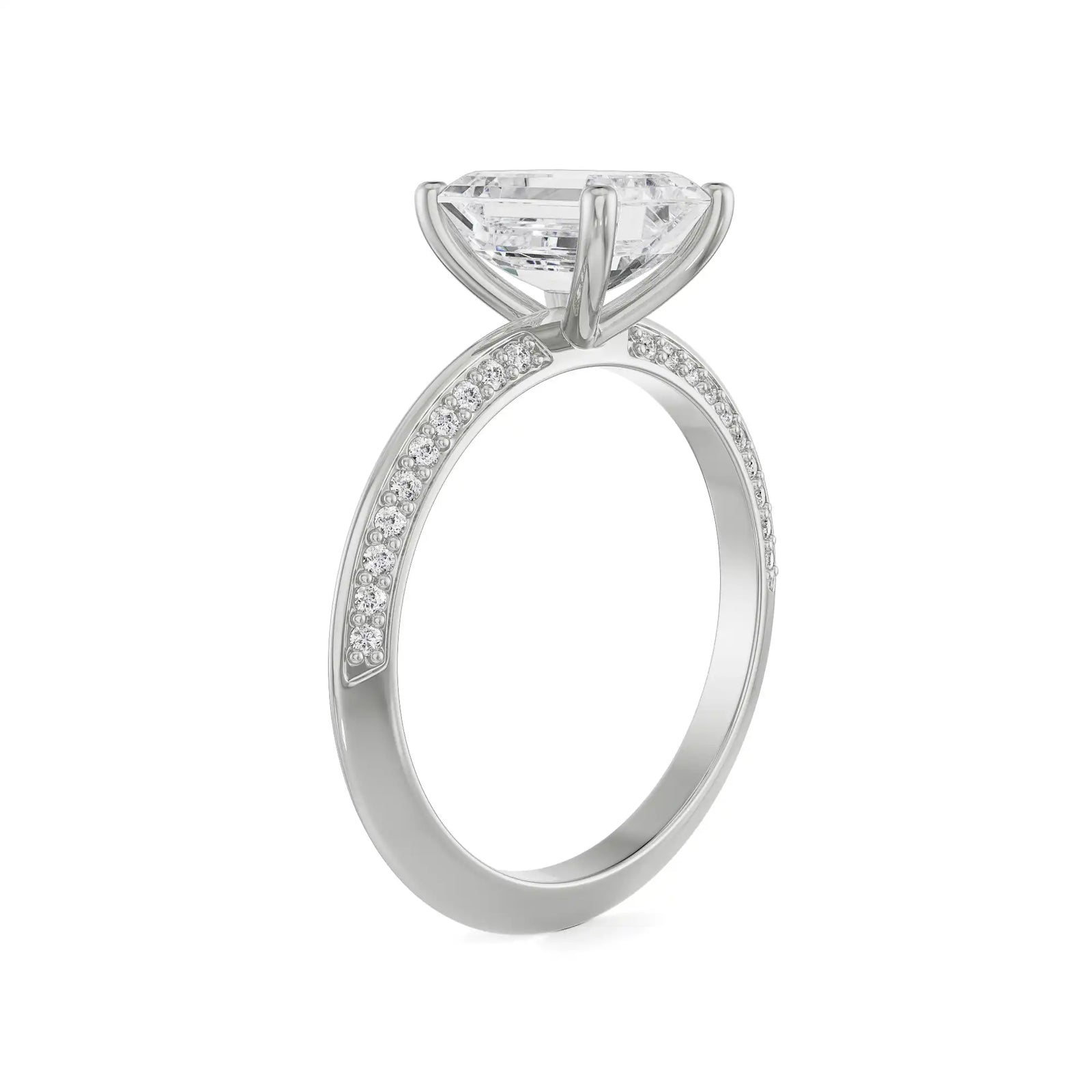 Nora Emerald Solitaire Ring Side View in 9KT