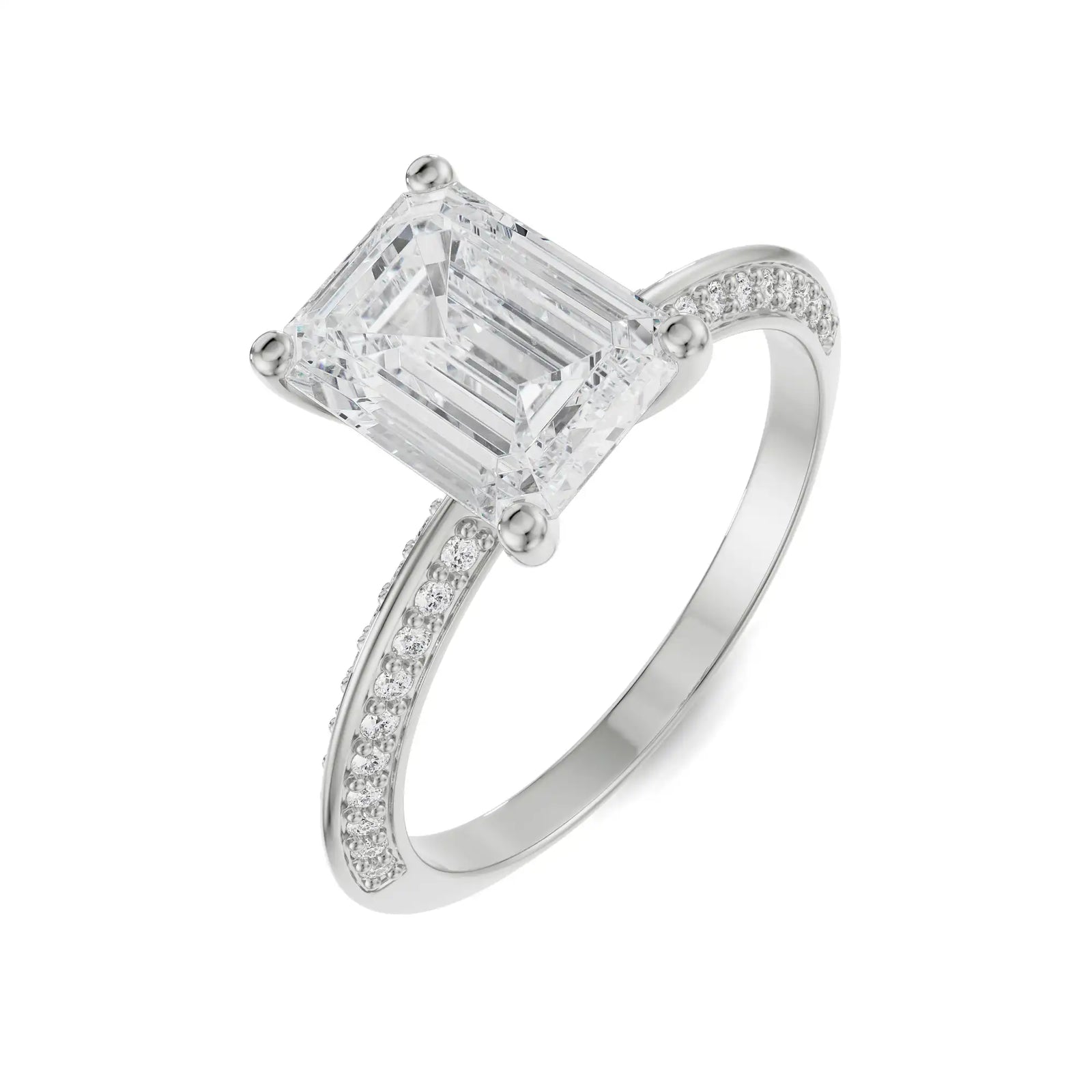 Nora Emerald Solitaire Ring Top View