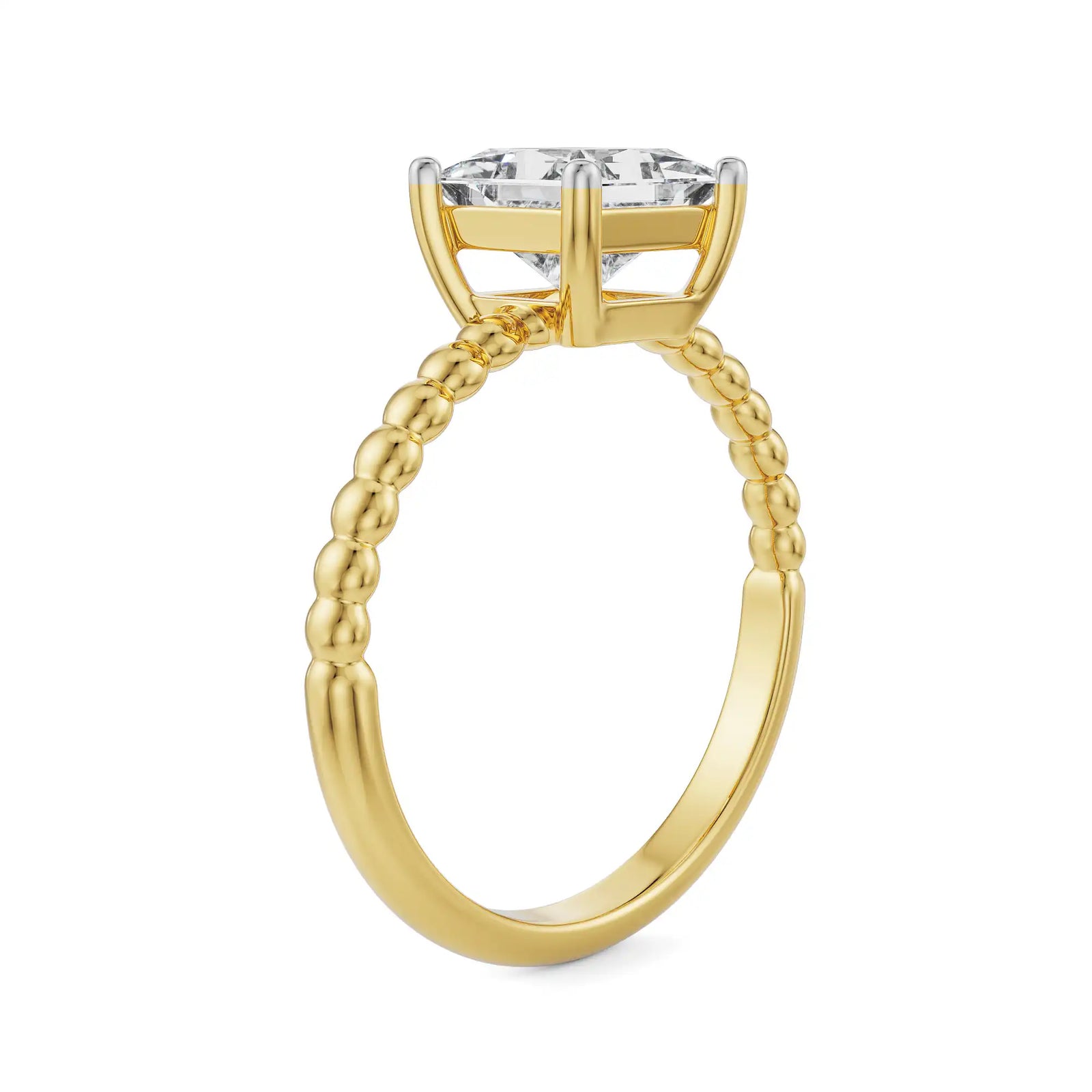 Violet Princess Cut Engagement Ring Side View