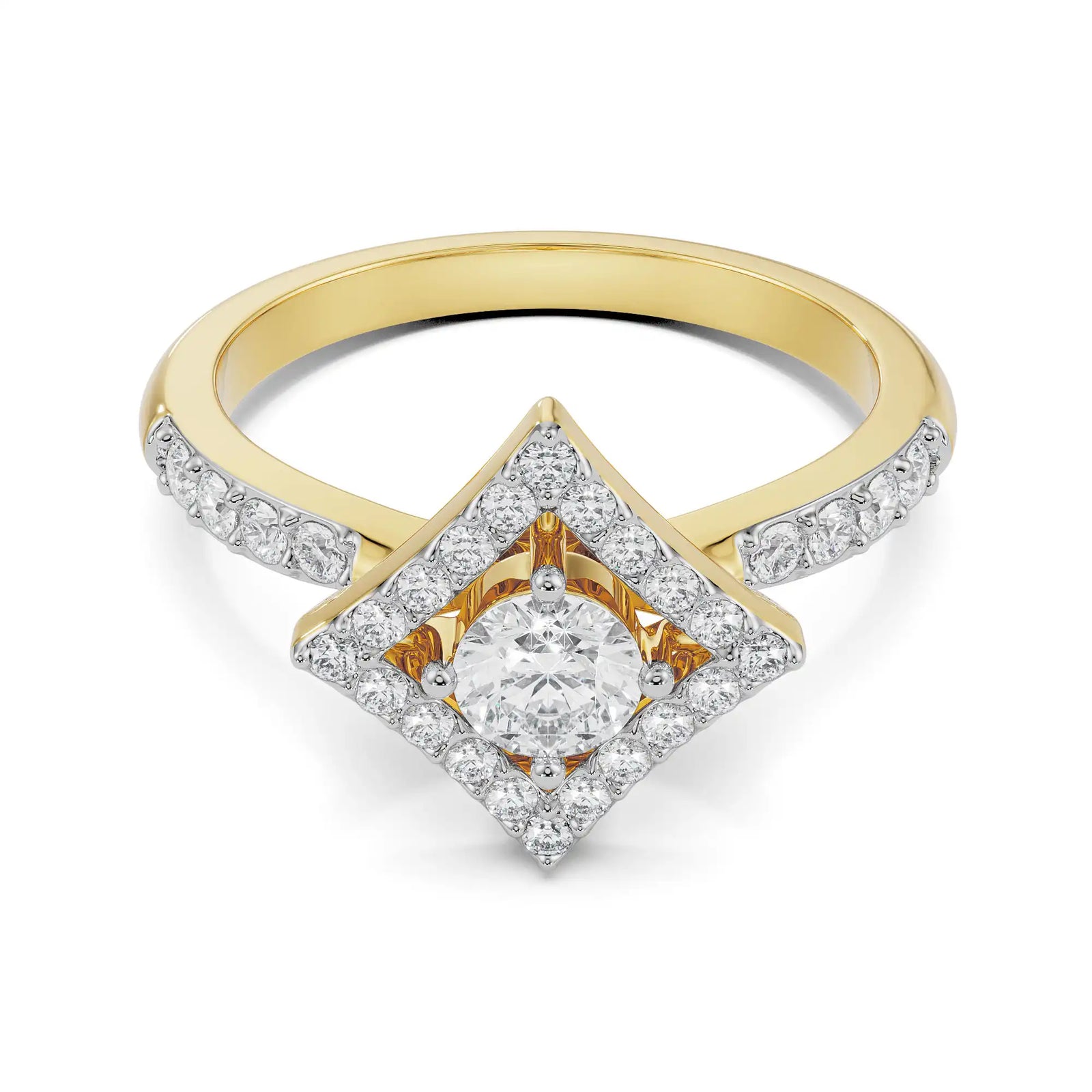 Quinn Geometric Diamond Ring Front View