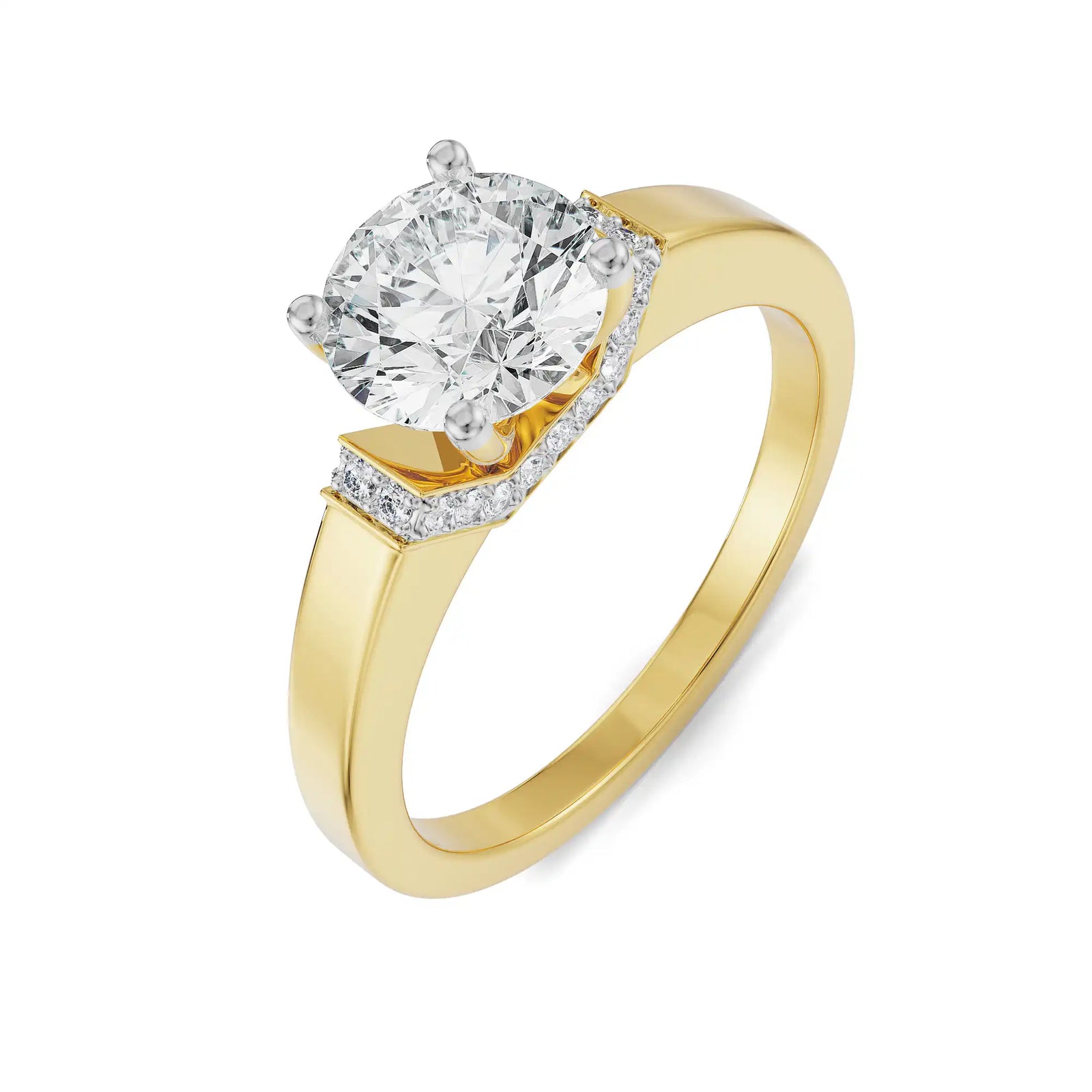 Sienna Round Diamond Ring Top View in 9KT