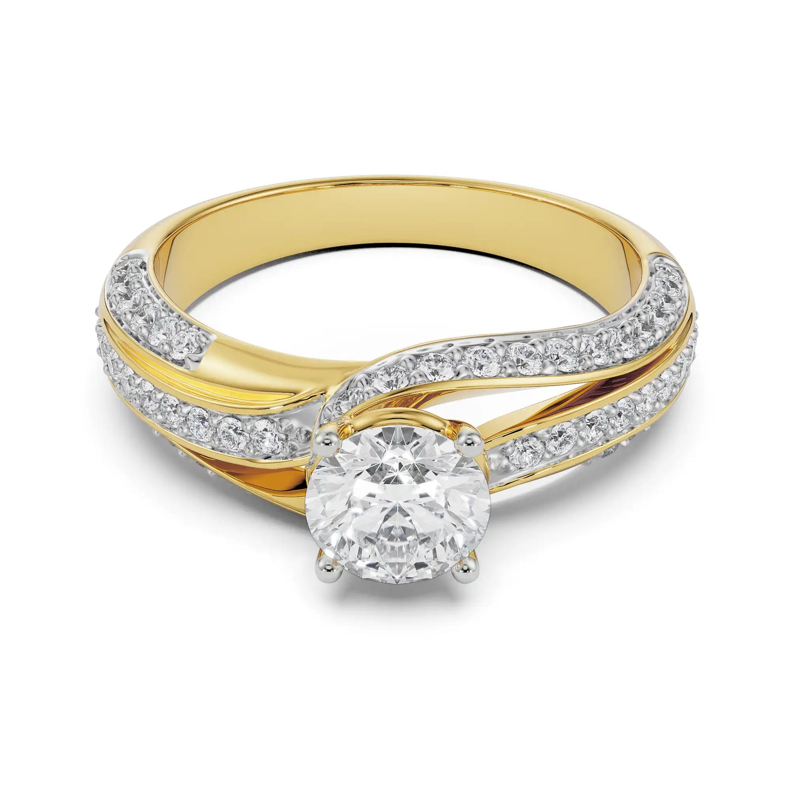Beatrice Twisted Diamond Ring Front View
