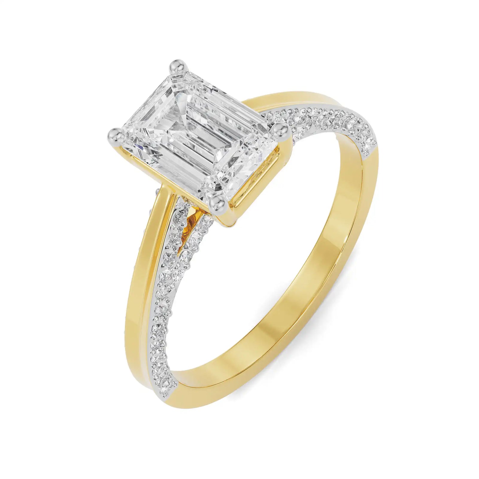 Valeria Emerald Diamond Ring Top View