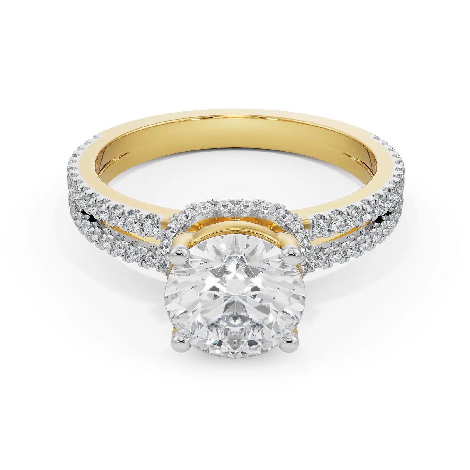 Elsie Round Engagement Ring Front View in 9KT
