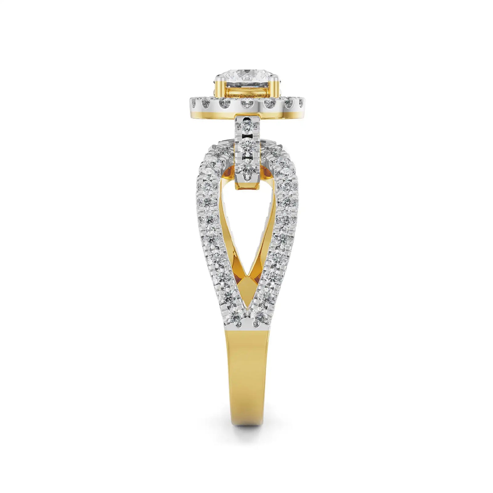 Hailey Hoop Engagement Ring Side View
