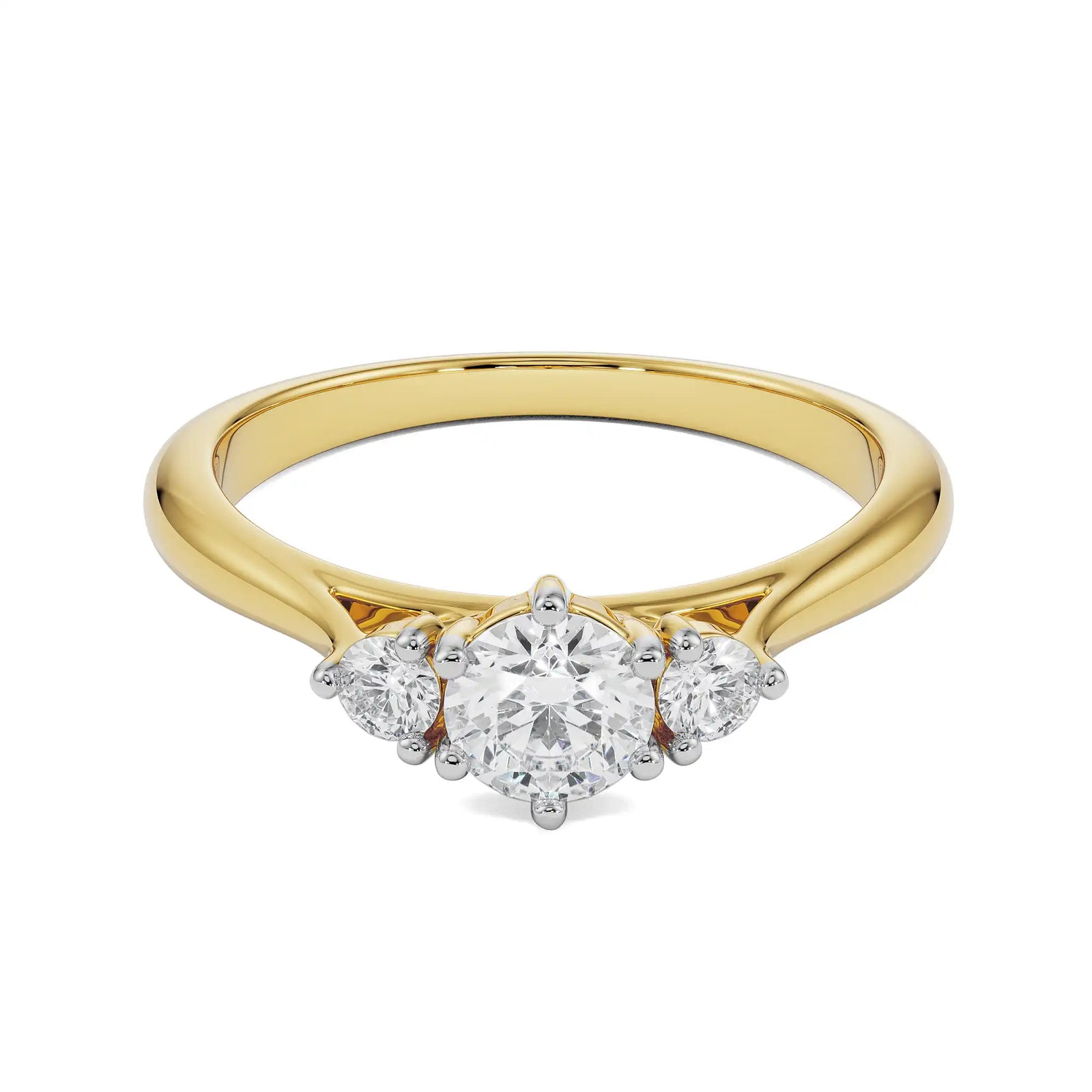 Melissa Tri Engagement Ring Front View in 9KT