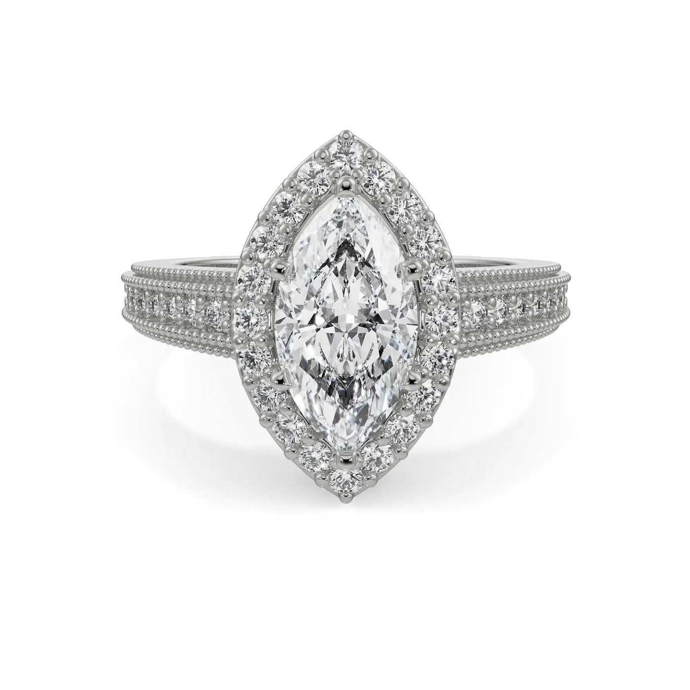 Majestic Marquise Lab Diamond Engagement Ring