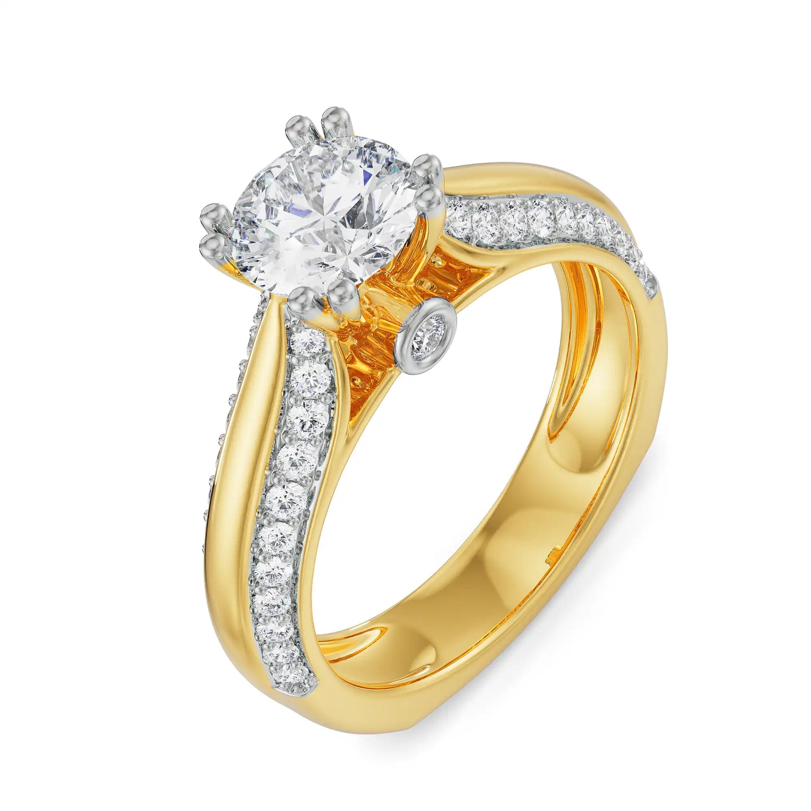 Harper Round Diamond Ring Top View in 9KT