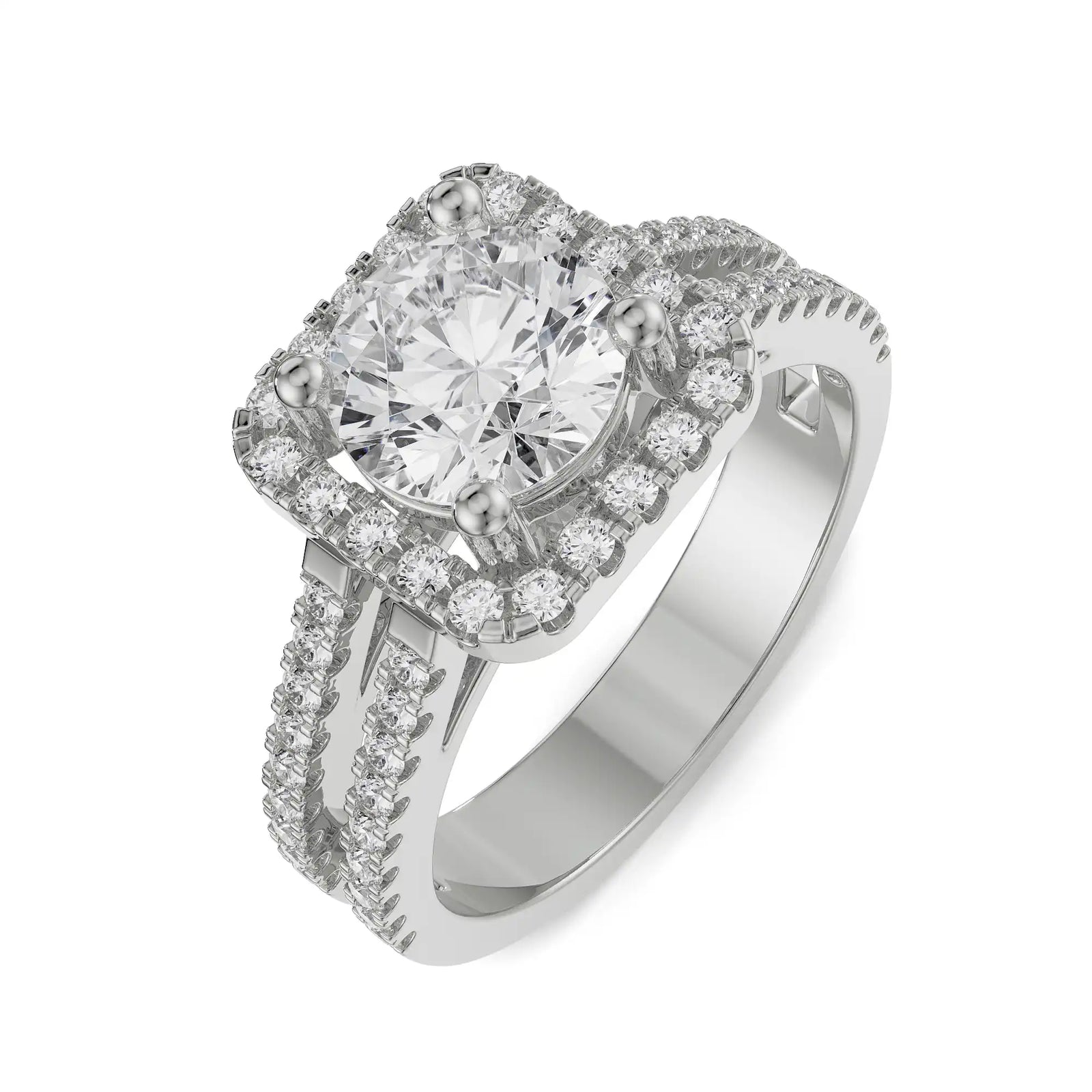 Emma Halo Round Diamond Ring Top View