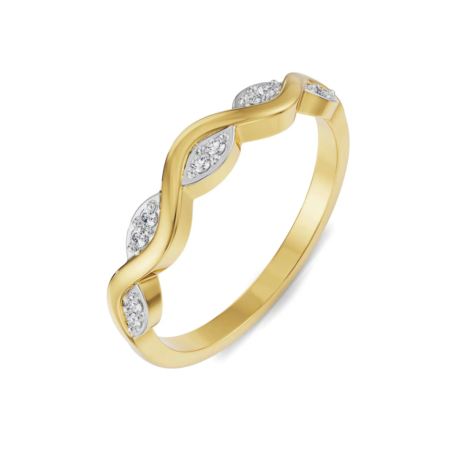 Wavy Krissy Diamond Band Top view
