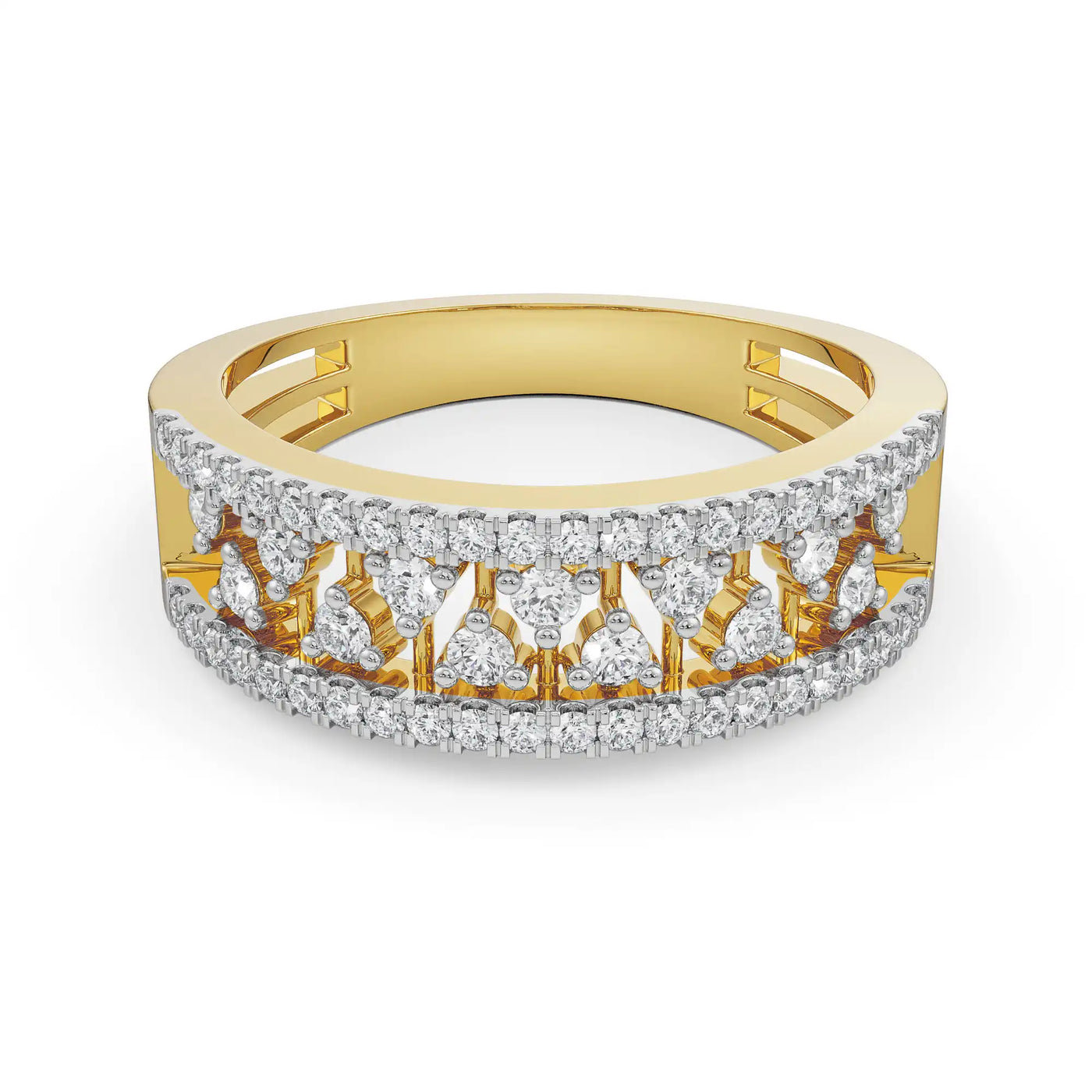 Clustered Broad Lab Grown Diamond Band 9KT