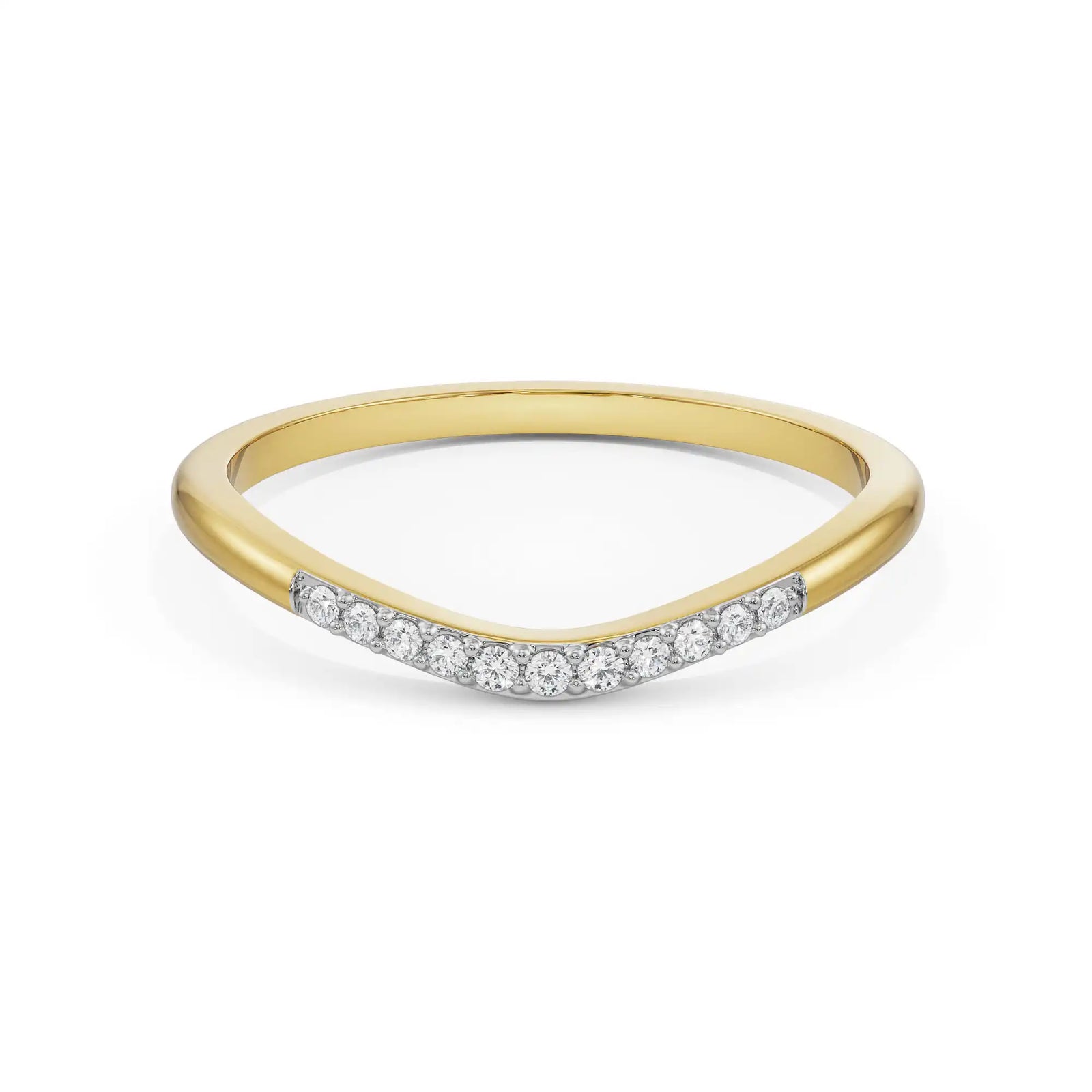 Wavy Katy Diamond Band Front View