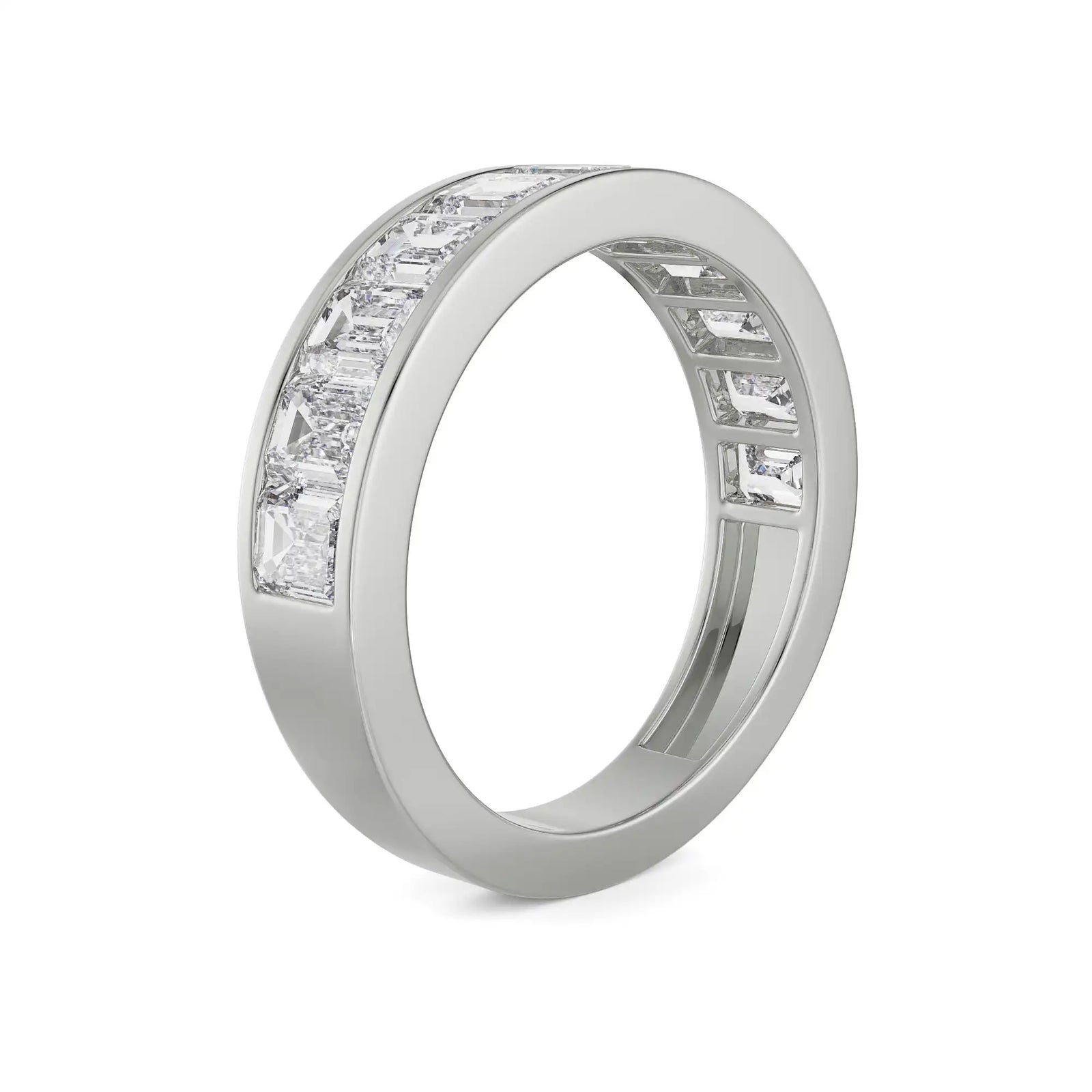 Emerald Eternity Diamond Band Side View