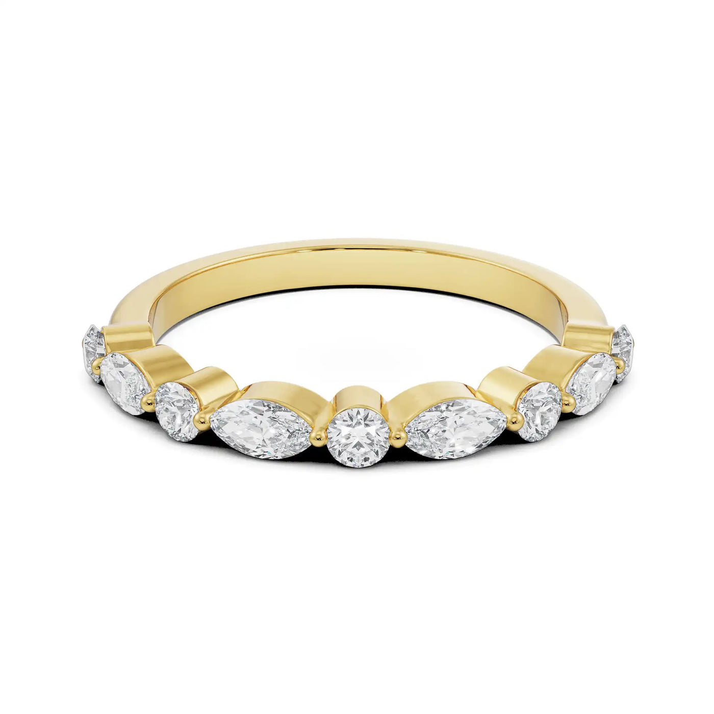 Round and Marquise Lab Grown Diamond Band