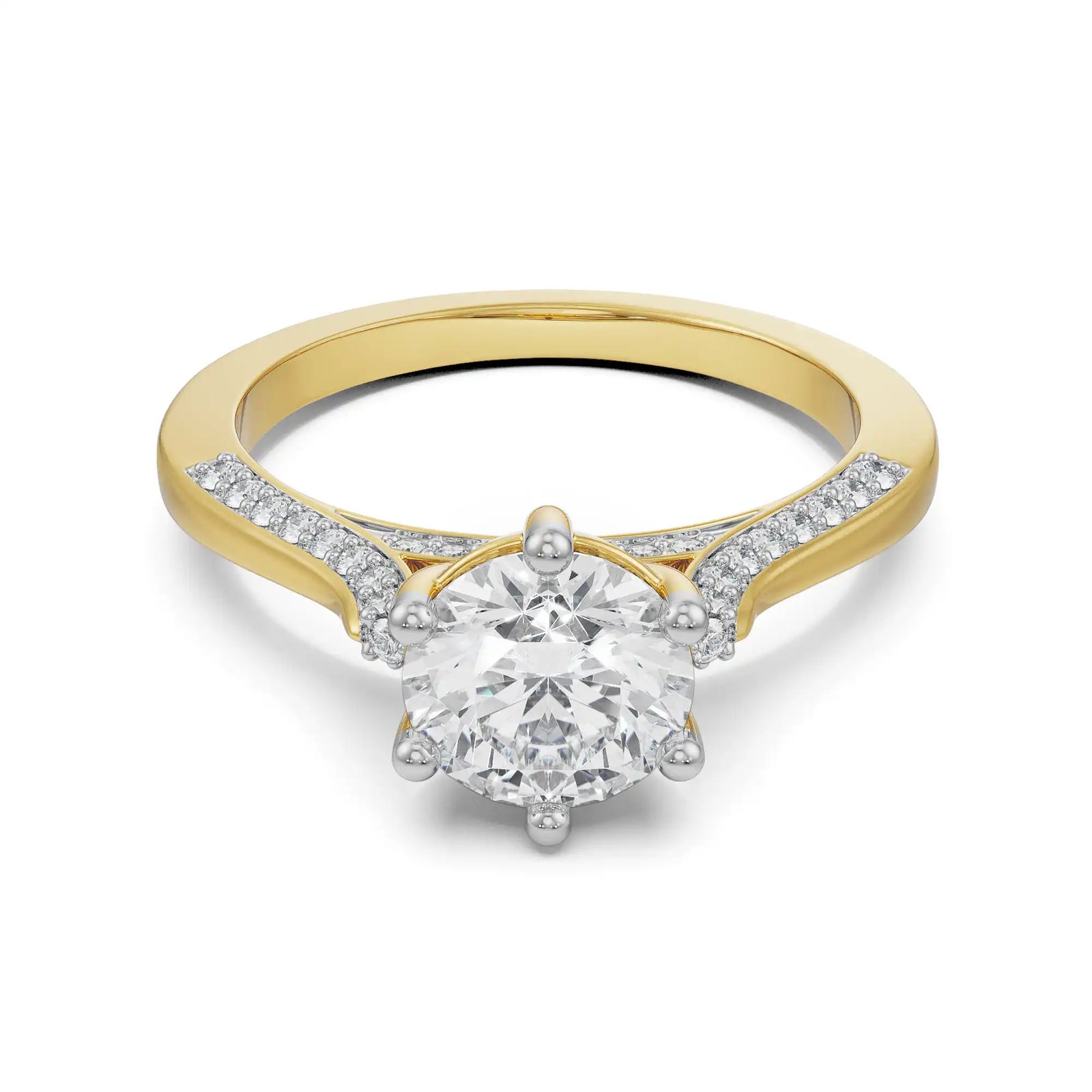 Sloane Round Halo Engagement Ring Front View in 9KT