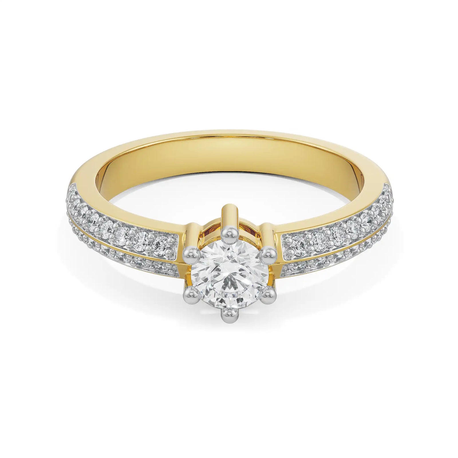 Blakely Solitaire Diamond Band Front View