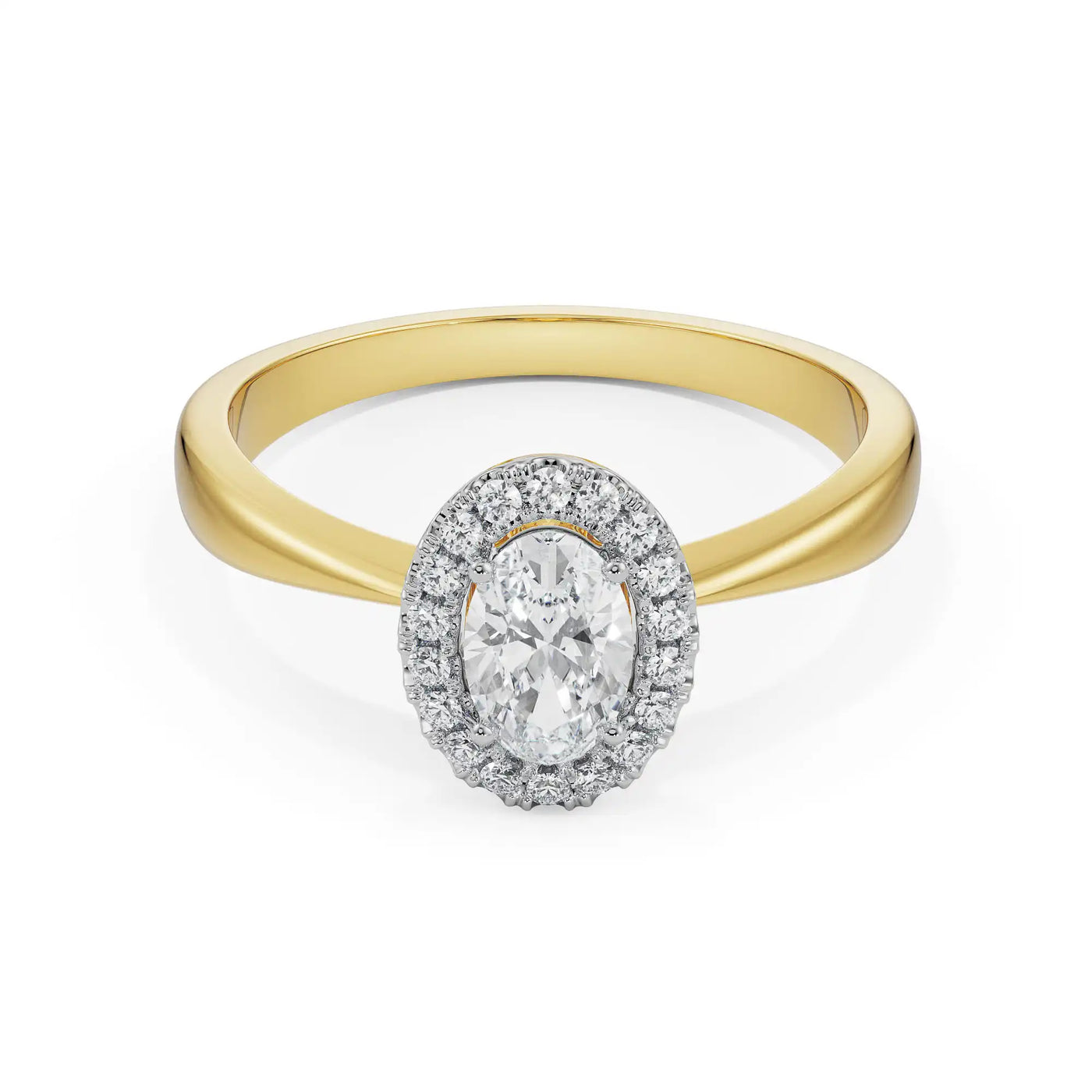 June Oval Halo Lab Diamond Engagement Ring