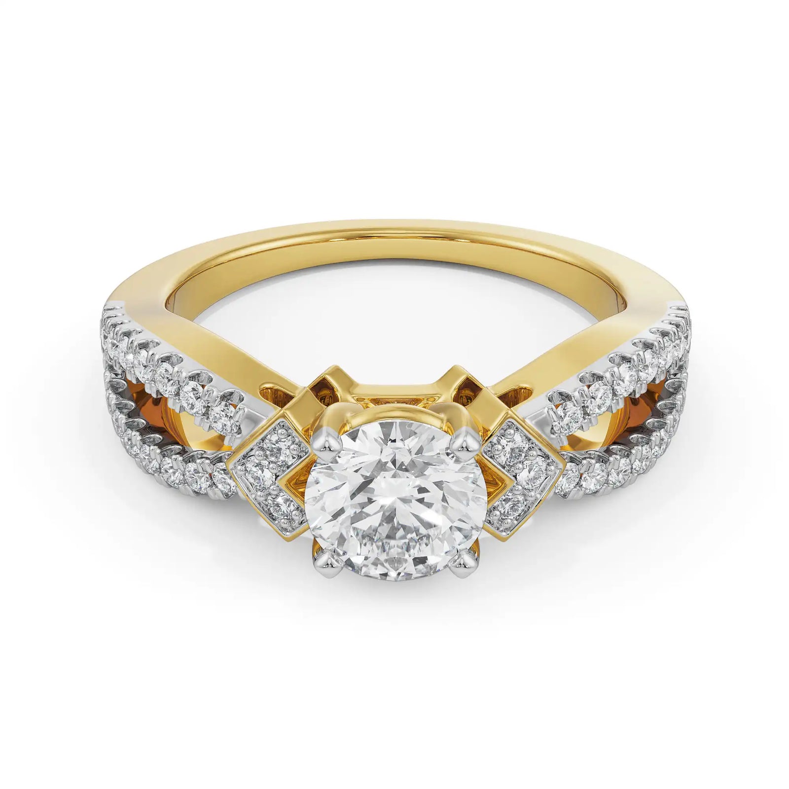Khloe Diamond Ring Front View in 9KT