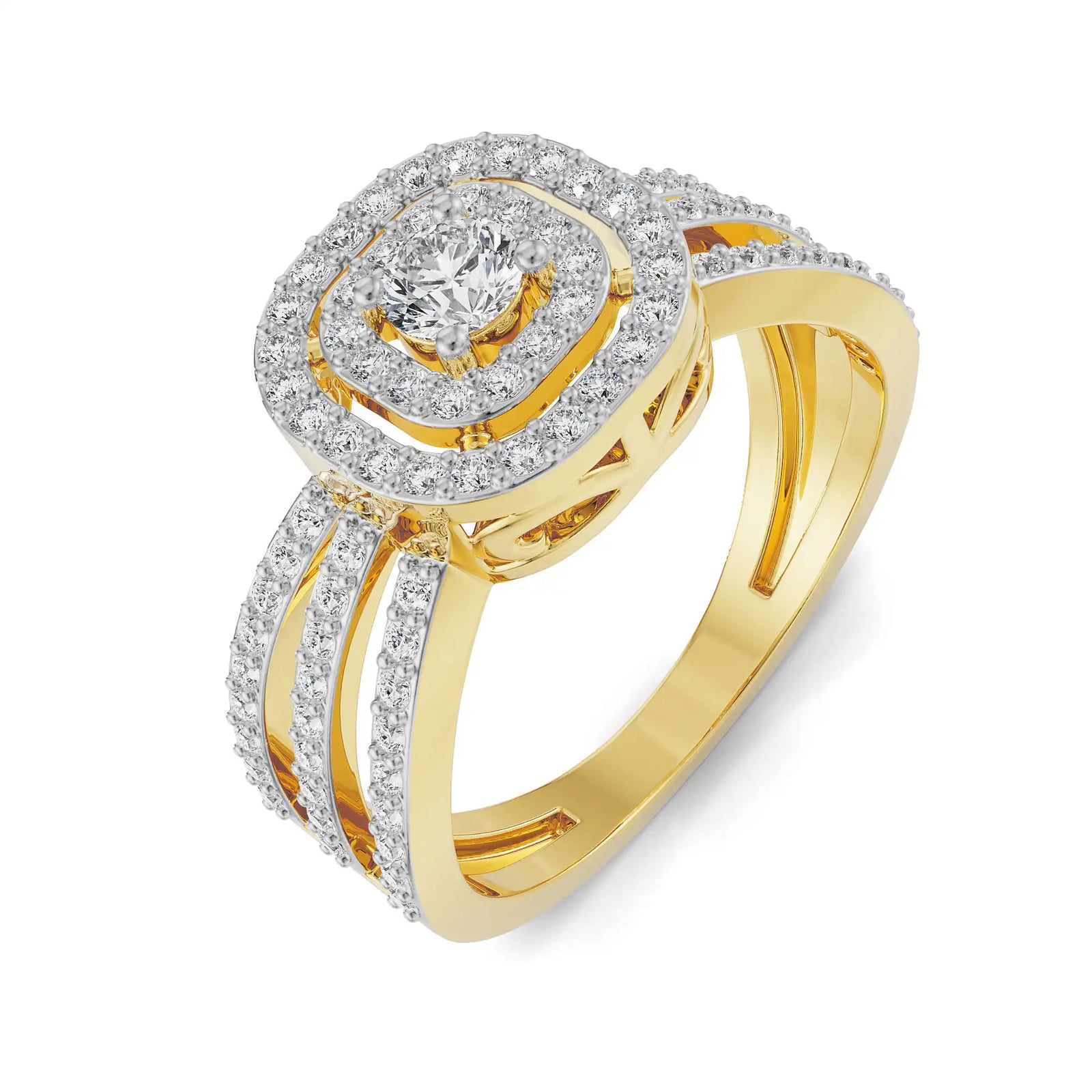 Margot Halo Diamond Ring Top View