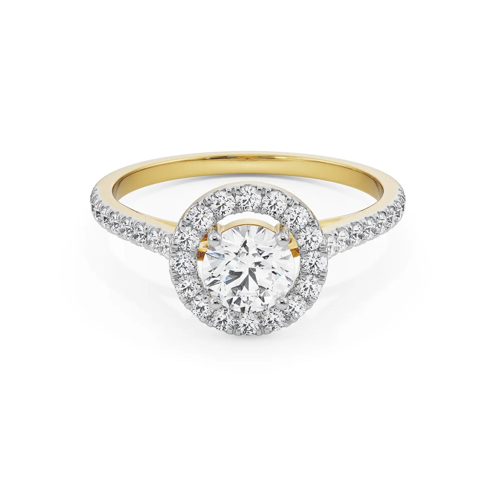 Sleek Valerie Engagement Ring Front View in 9KT