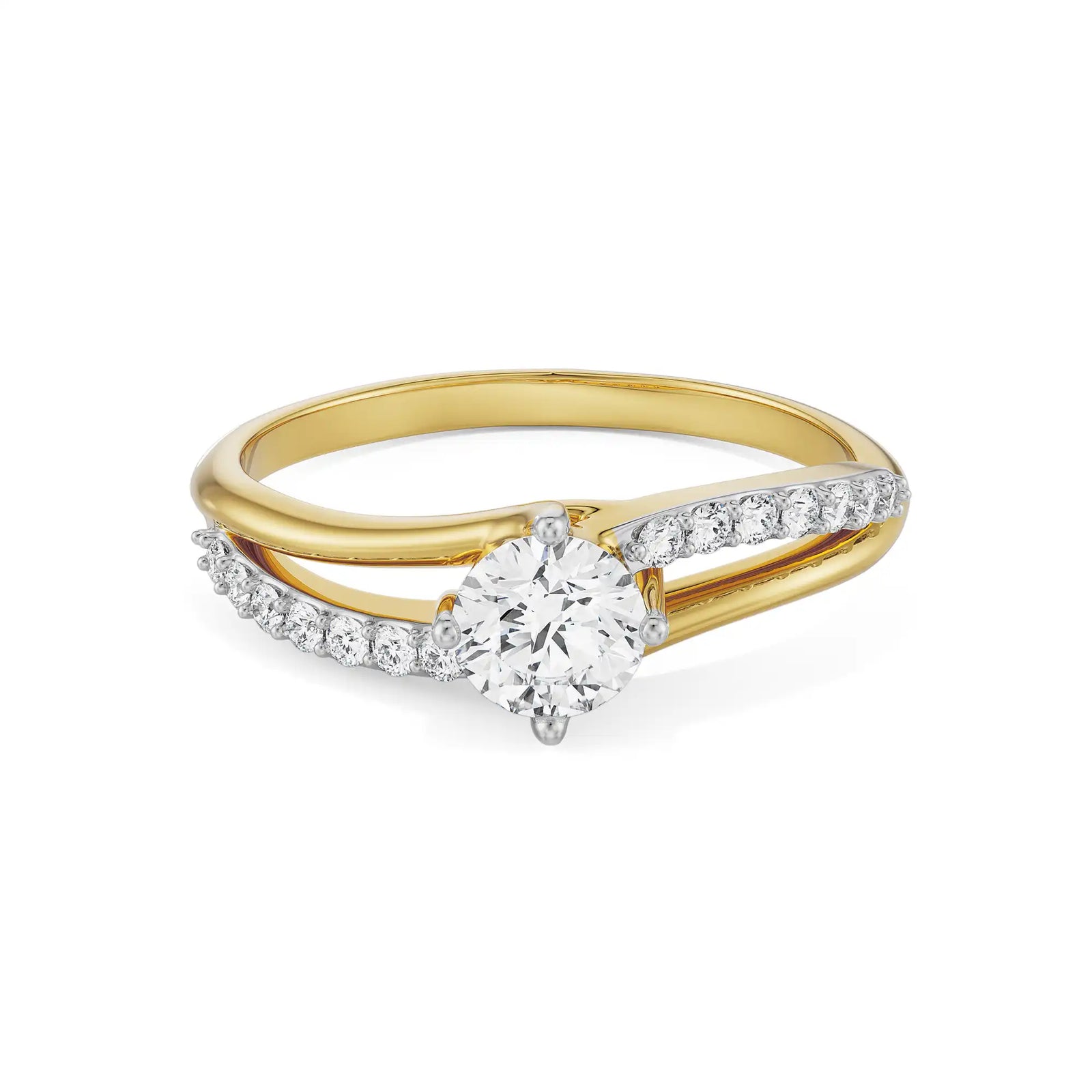 Pristine Glimmering Diamond Ring Front View in 9KT