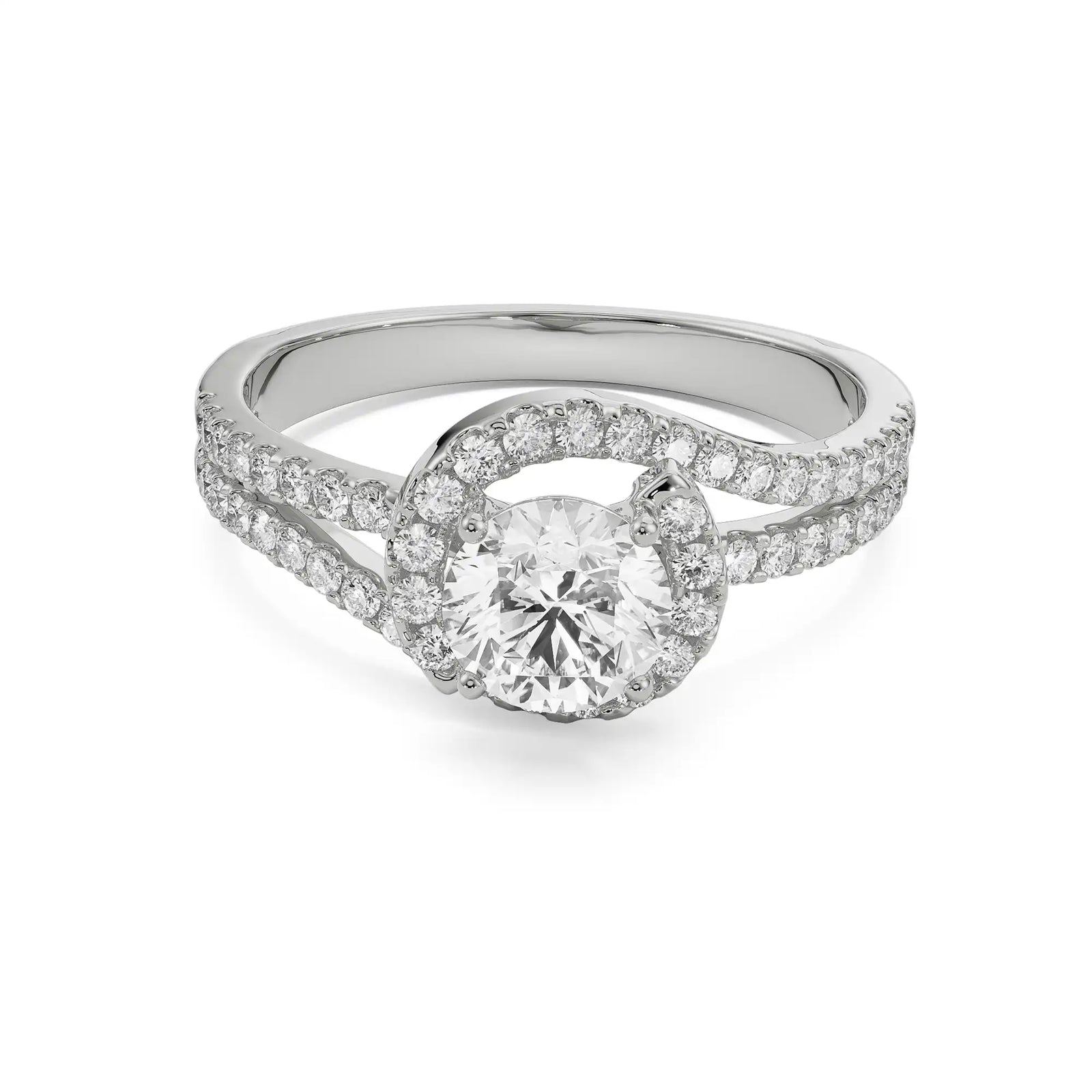 Twisted Engagement Ring Front View